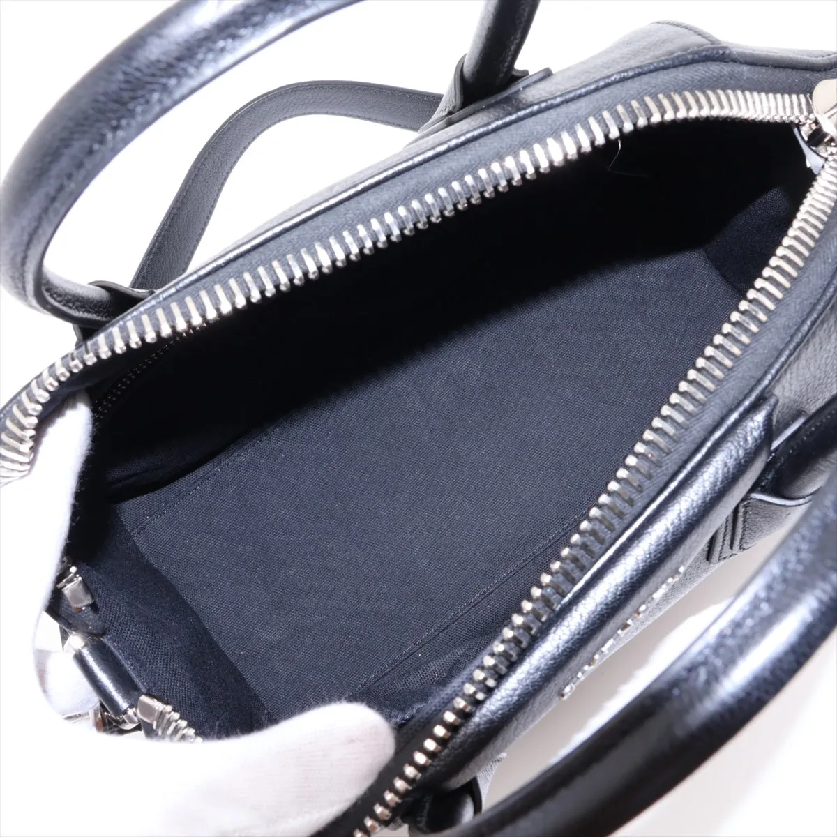 Antigona Leather 2-Way Handbag, Black — view 8
