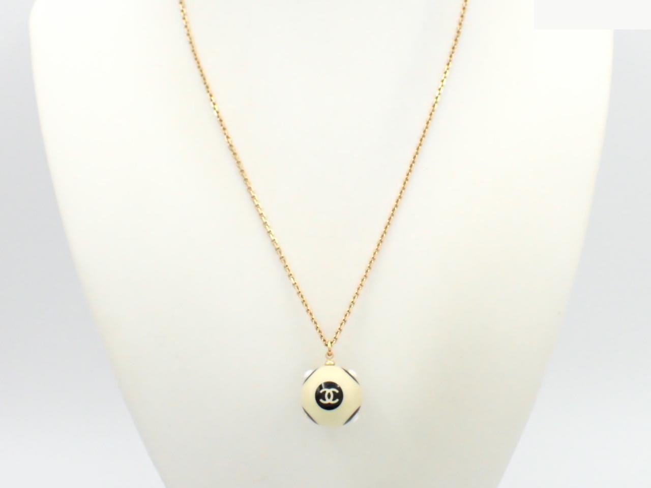 Coco Mark Necklace, with small beads, chain approximately 47cm long. — view 3