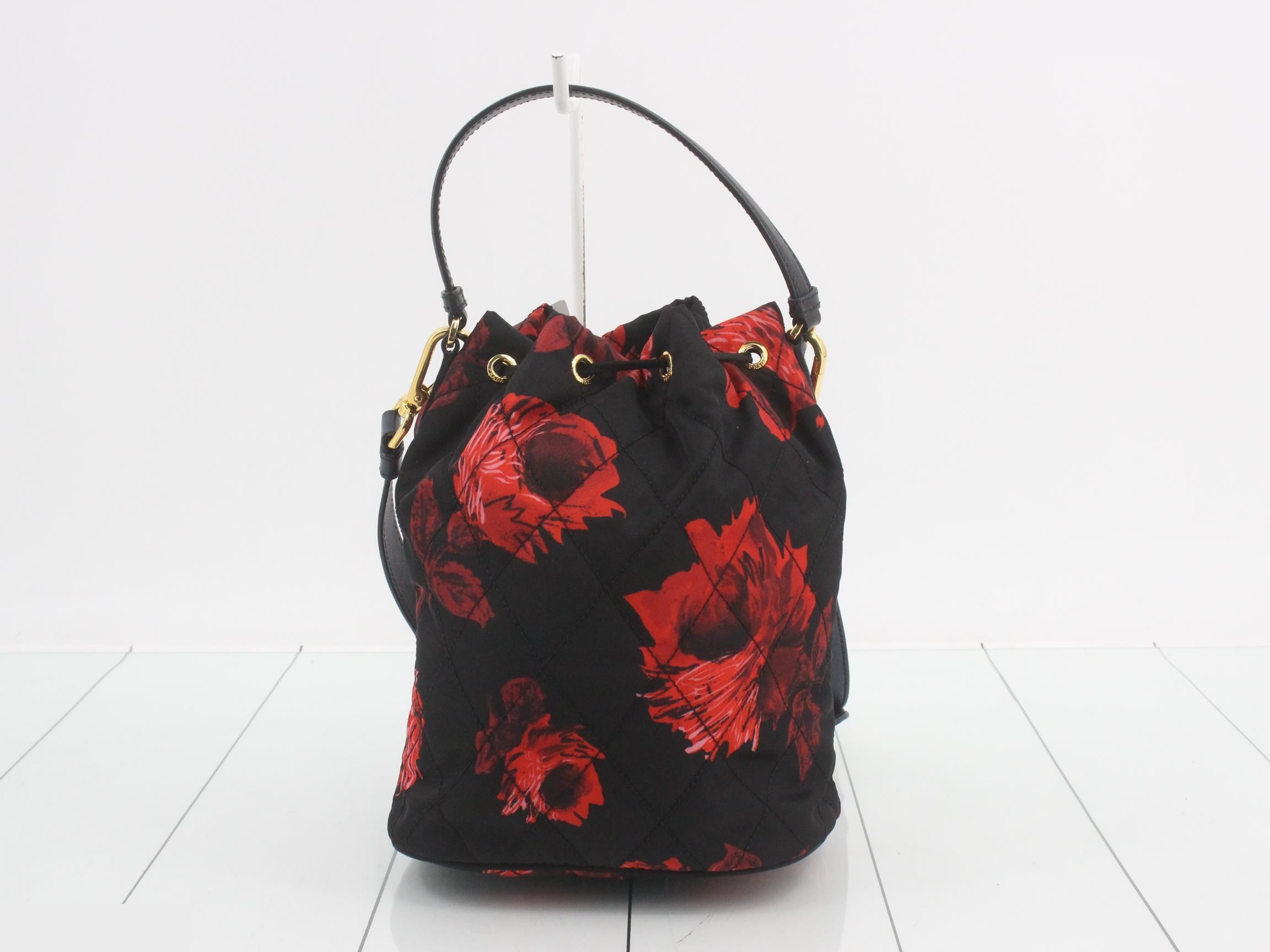 floral drawstring shoulder bag — view 2