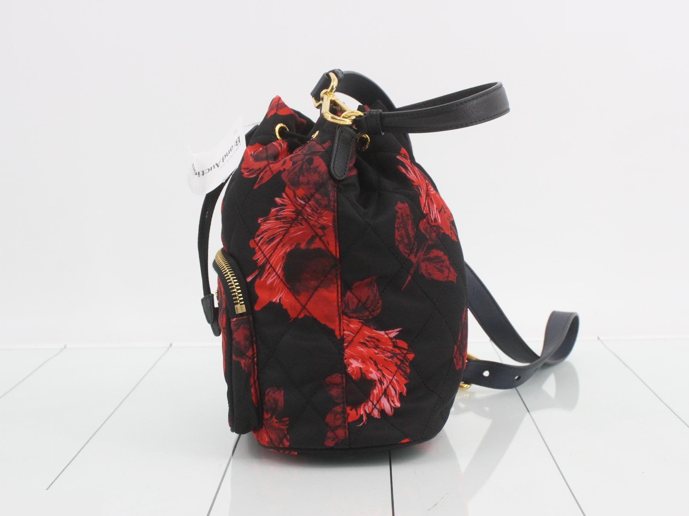 floral drawstring shoulder bag — view 3