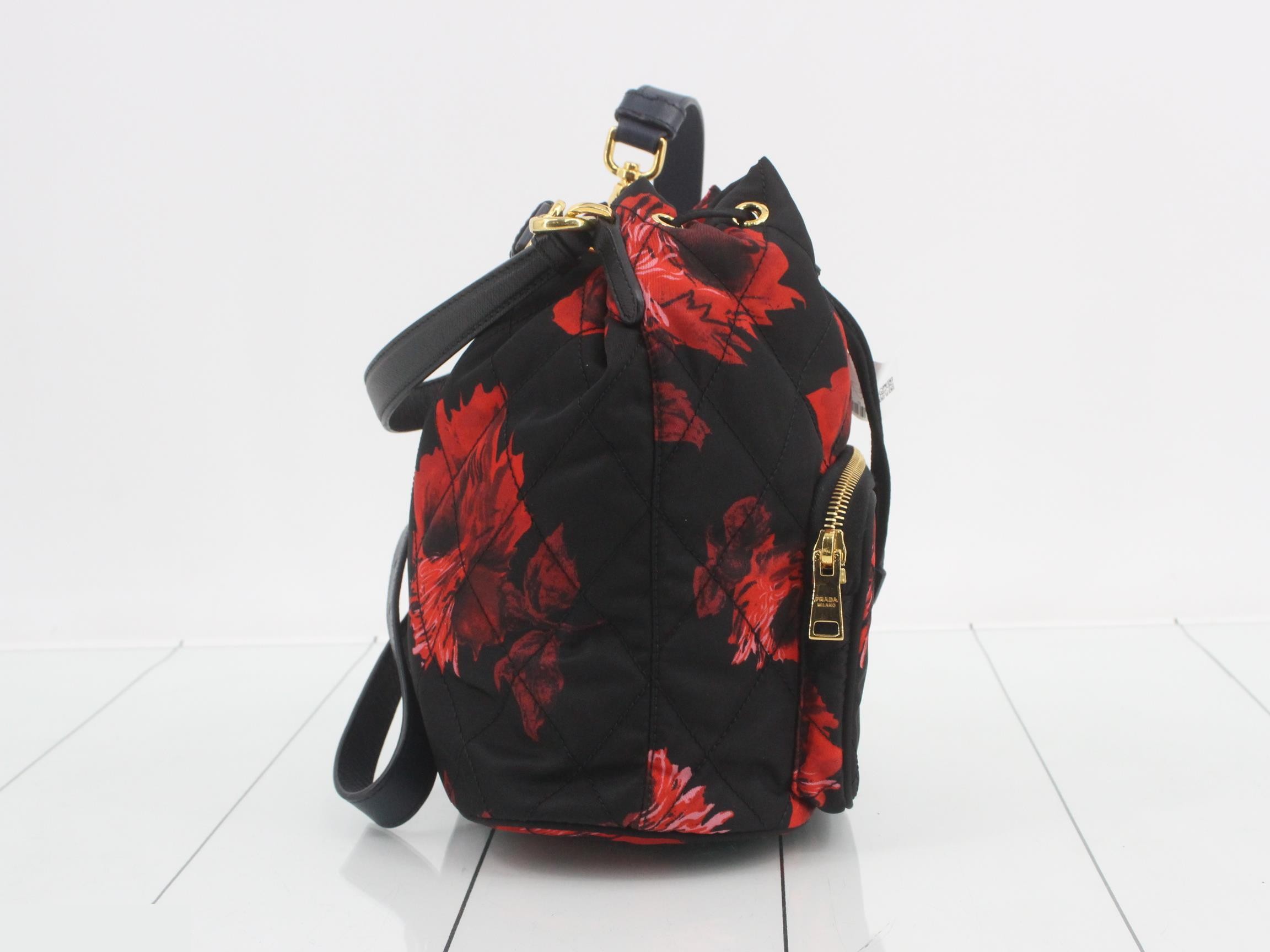 floral drawstring shoulder bag — view 4