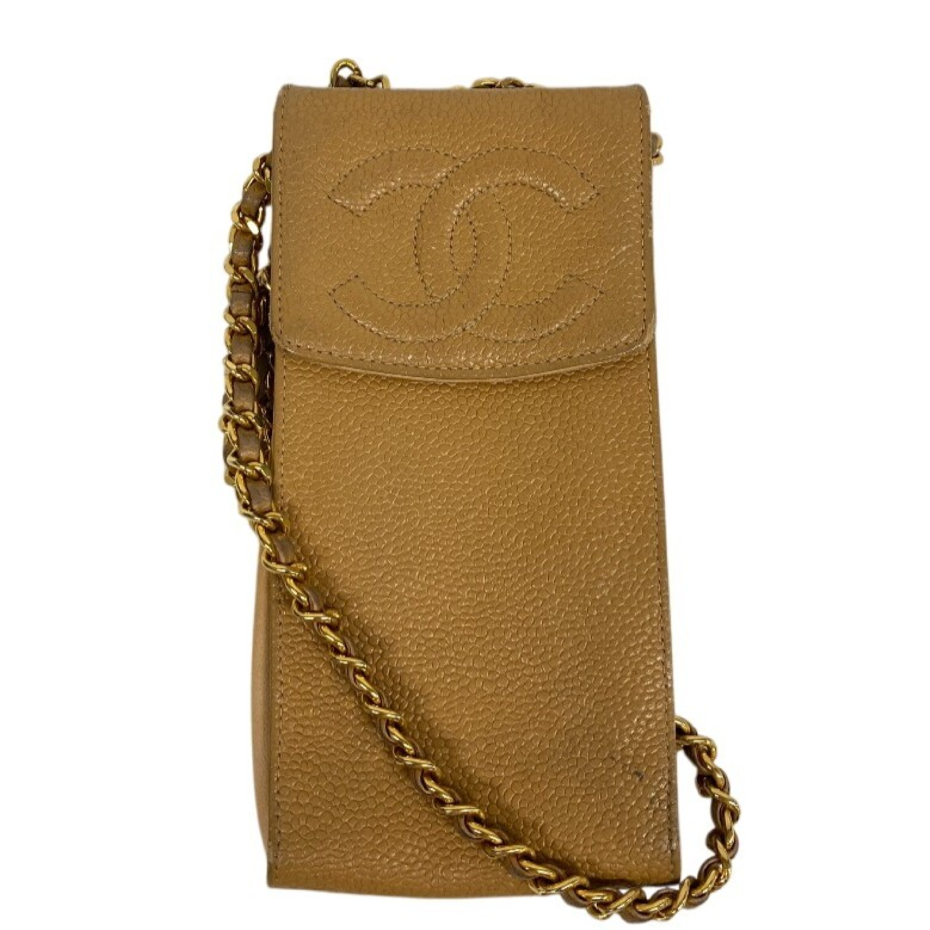 Chain Shoulder Bag, Mobile Phone Case, Coco Mark, Caviar Leather Shoulder Bag