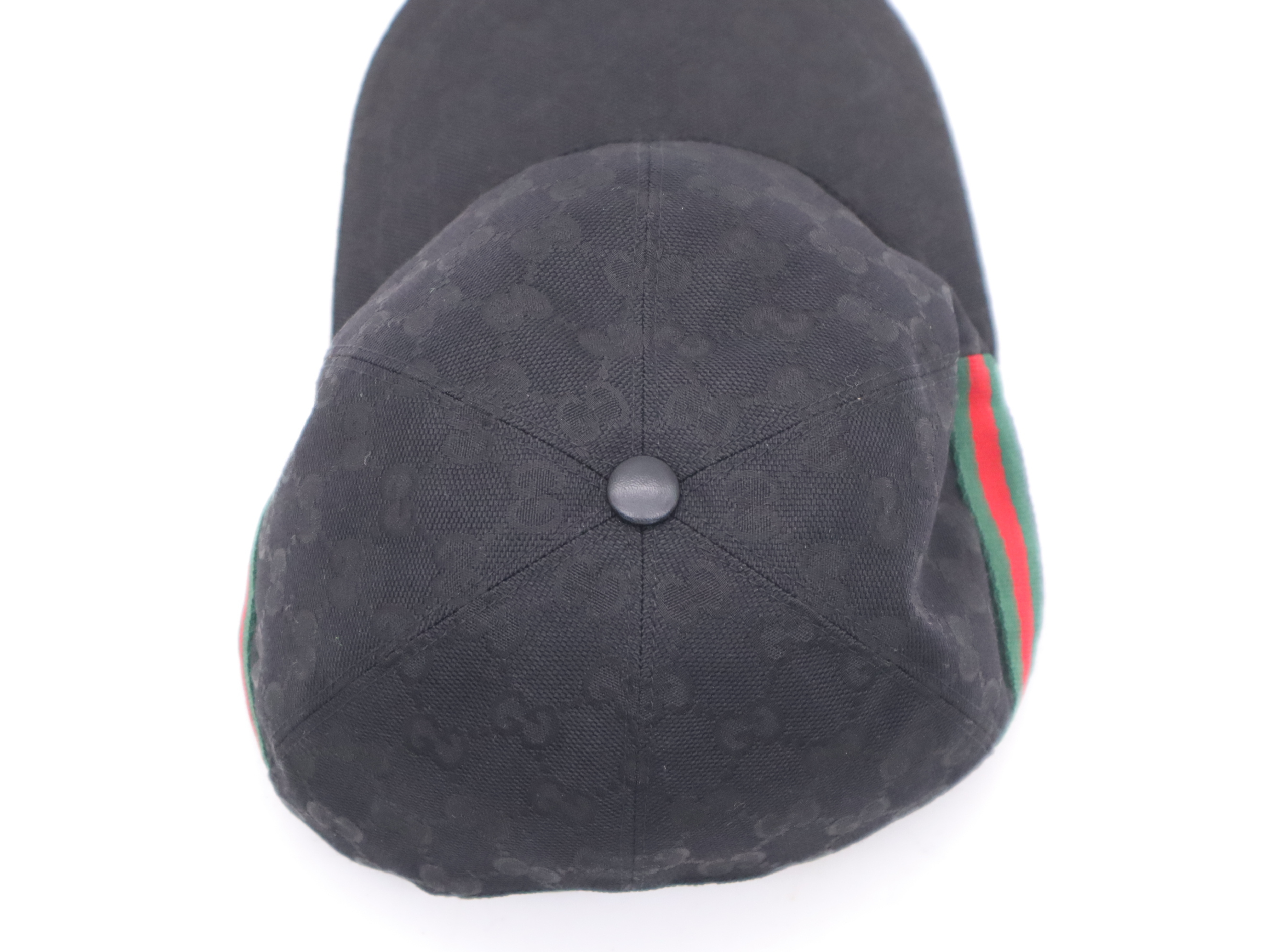 200035 Canvas x Leather GG Canvas Sherry Line Baseball Cap Black Other Accessories — view 4