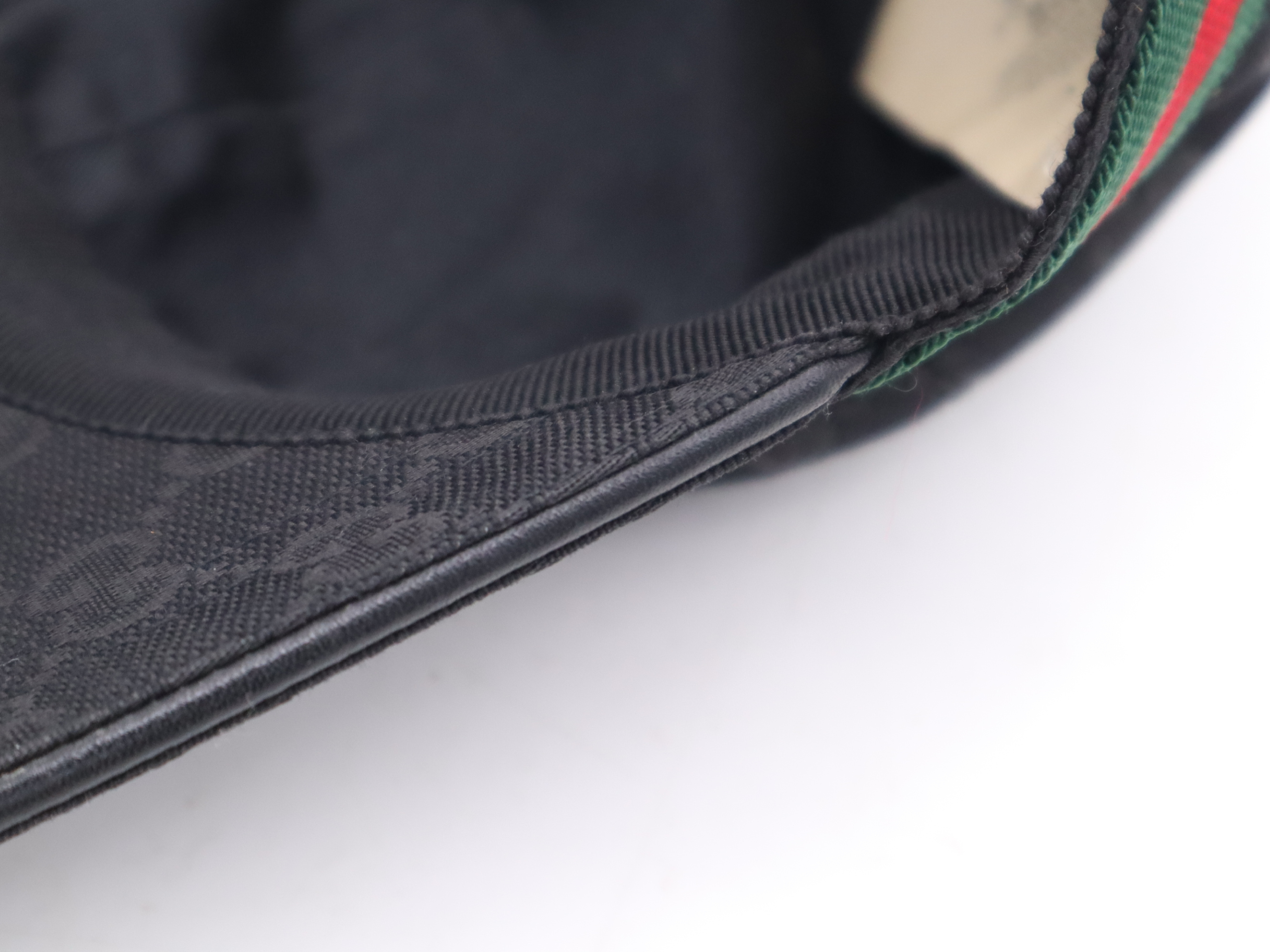 200035 Canvas x Leather GG Canvas Sherry Line Baseball Cap Black Other Accessories — view 7