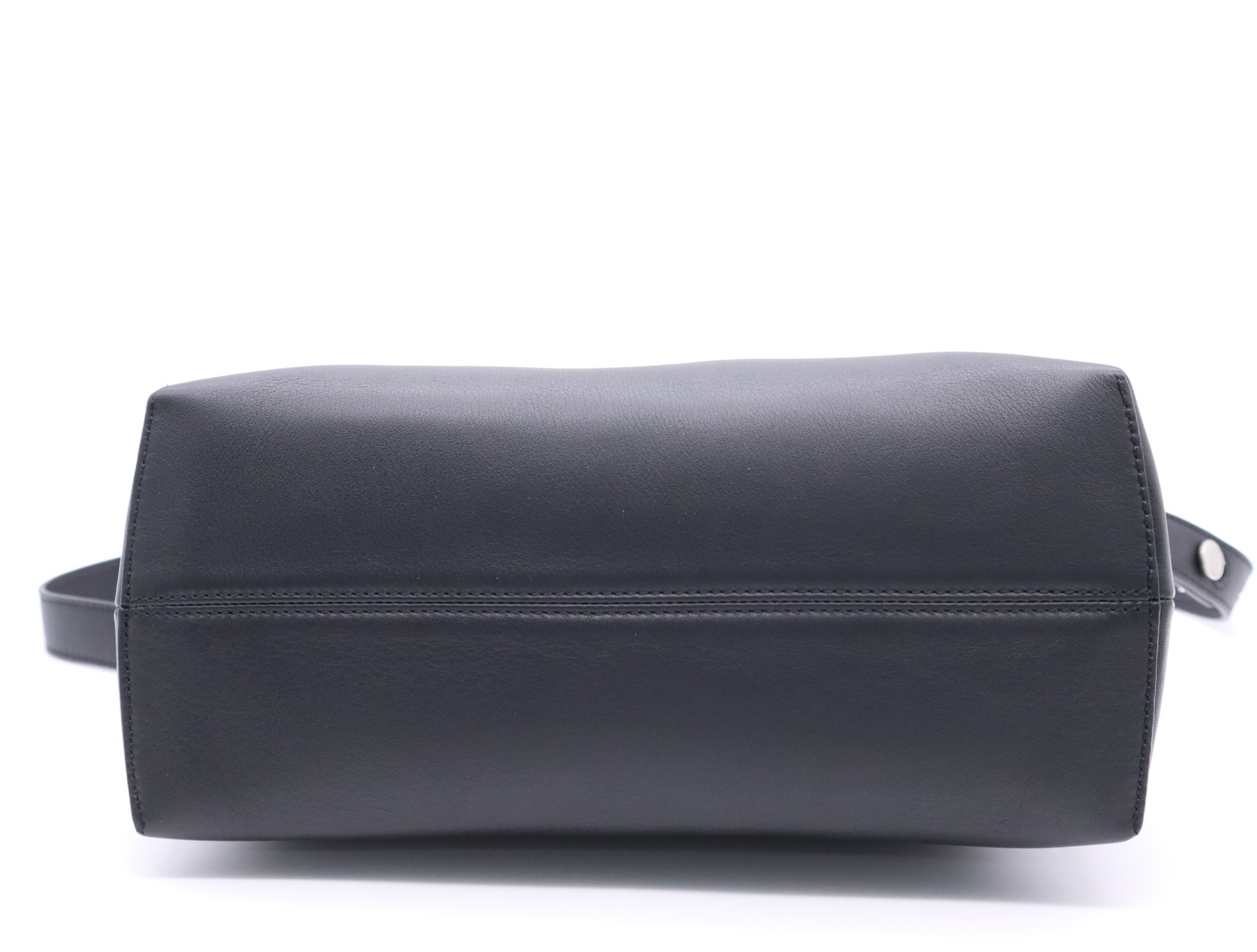 Leather Visaway Handbag Black SV Hardware — view 4