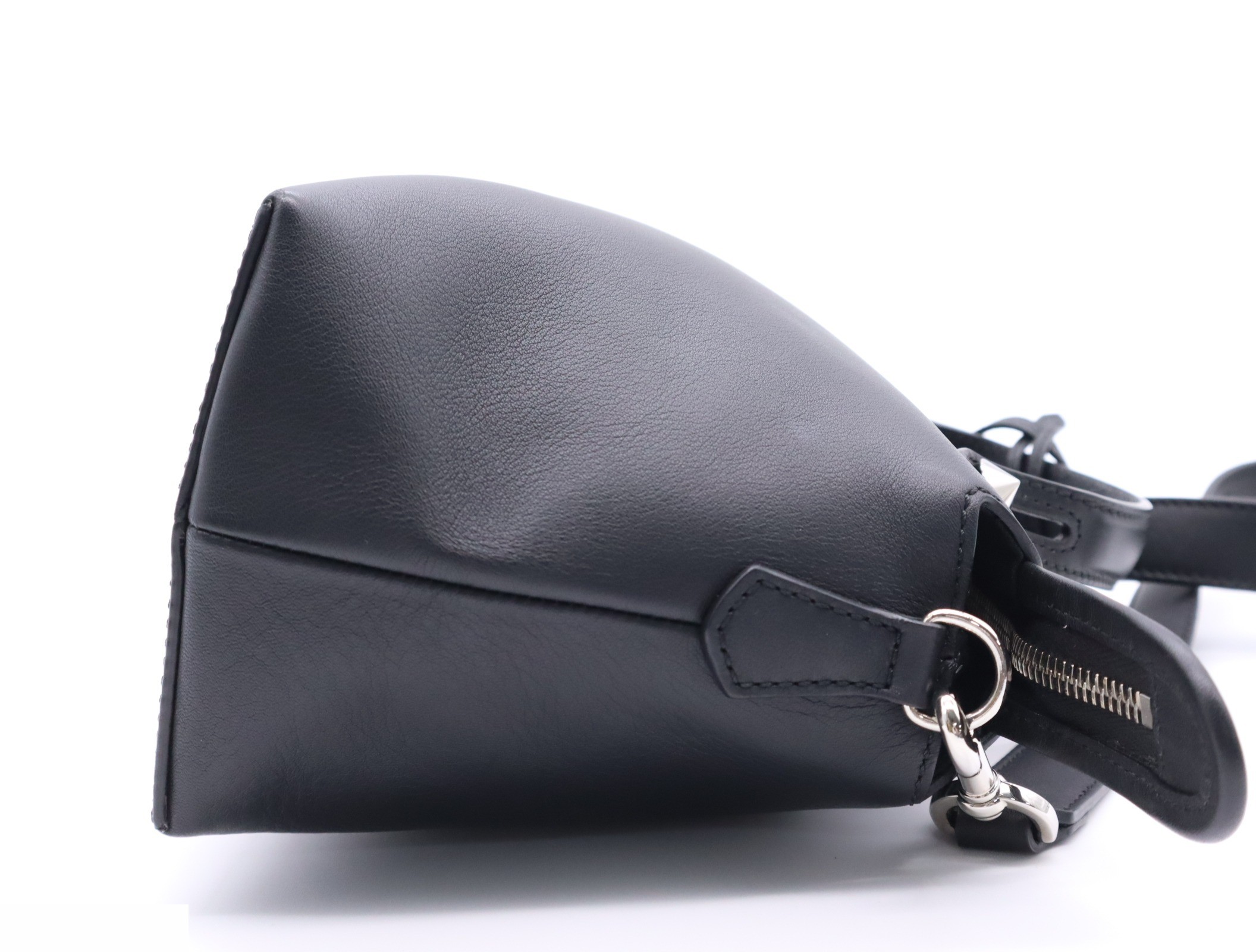 Leather Visaway Handbag Black SV Hardware — view 5