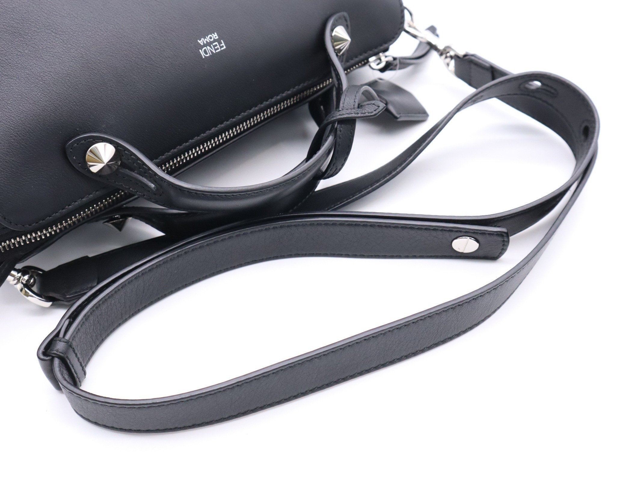 Leather Visaway Handbag Black SV Hardware — view 6