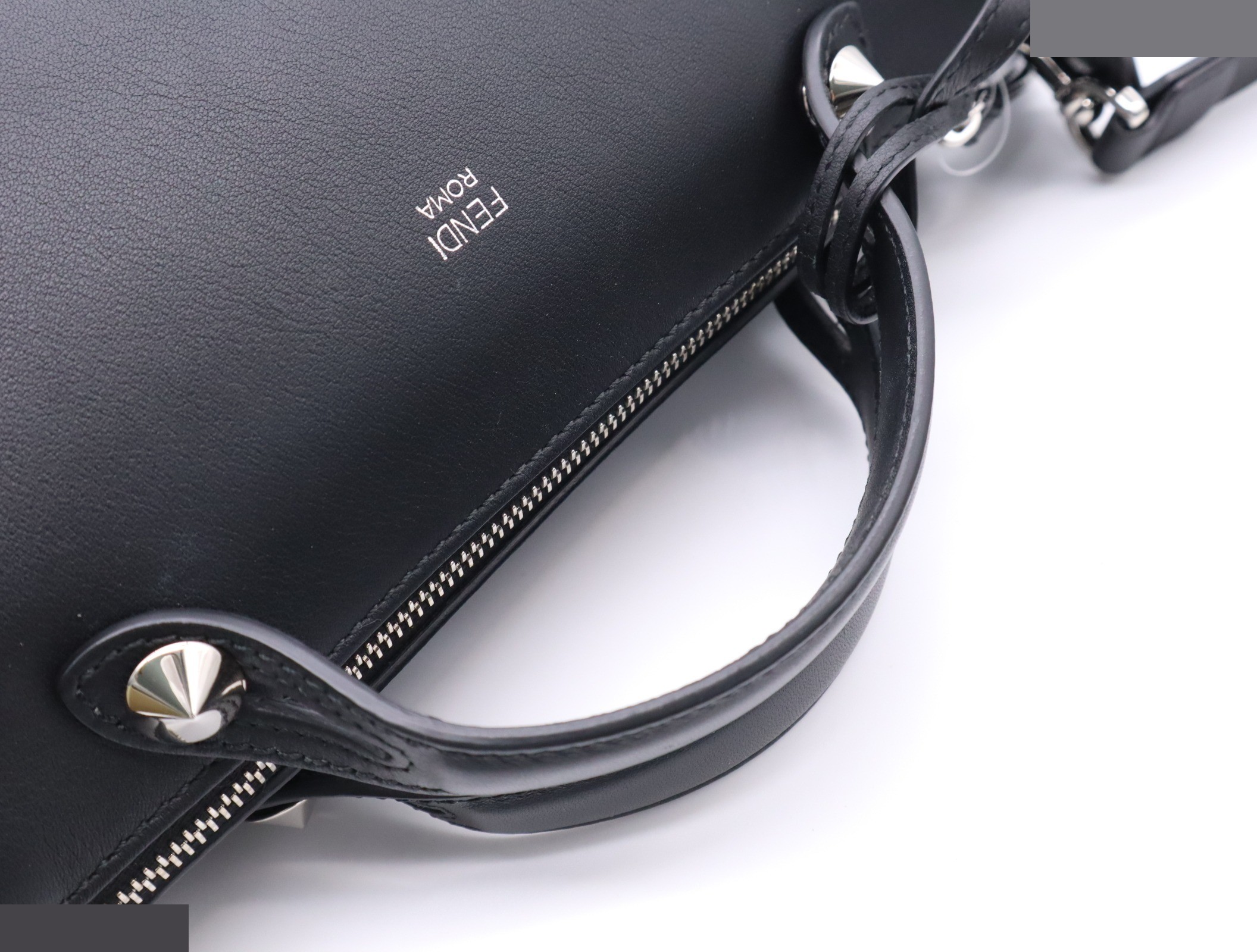 Leather Visaway Handbag Black SV Hardware — view 7