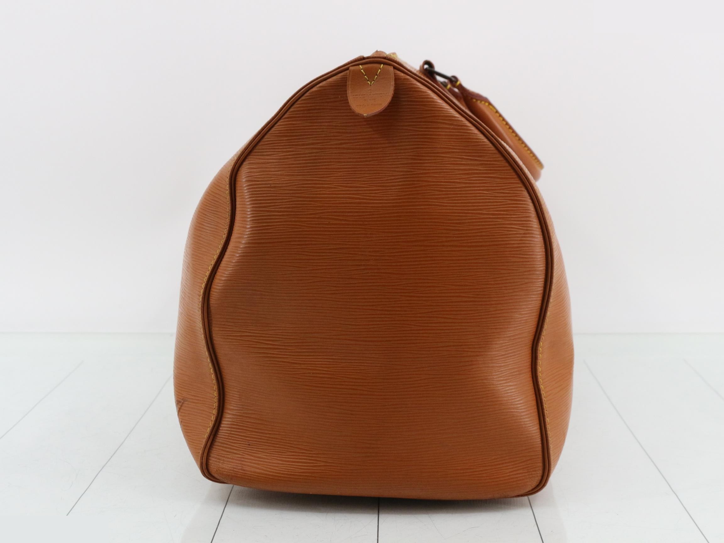 Keepall 50 Kenya Brown Poigner with name tag — view 3