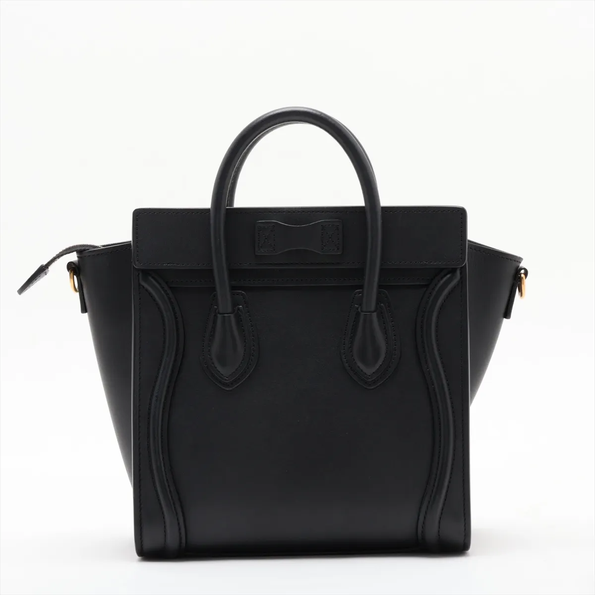 Luggage Nano Shopper Leather 2-Way Handbag, Black — view 2