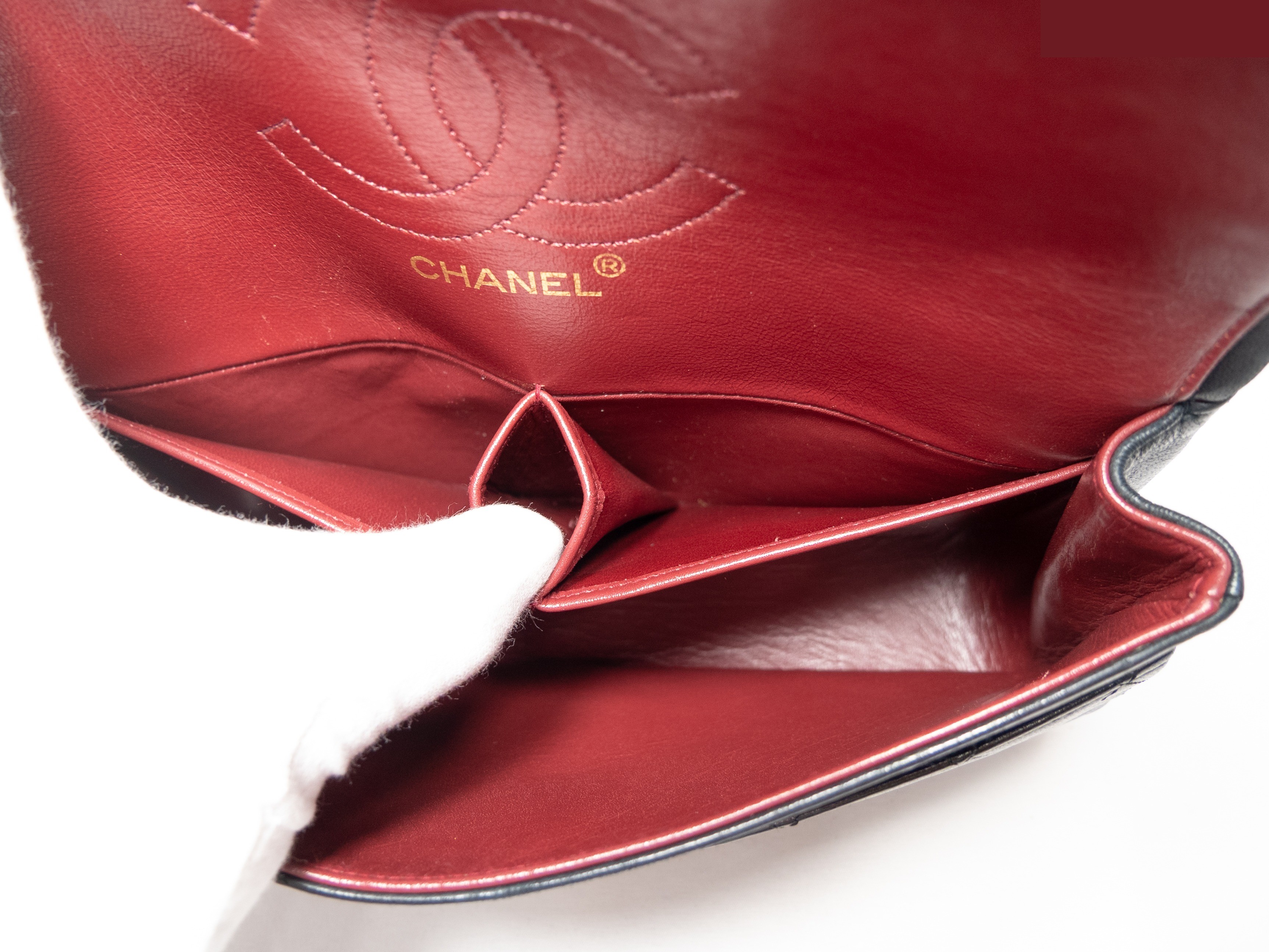 Matelassé Seal Double Flap Double Chain Lambskin Black — view 11