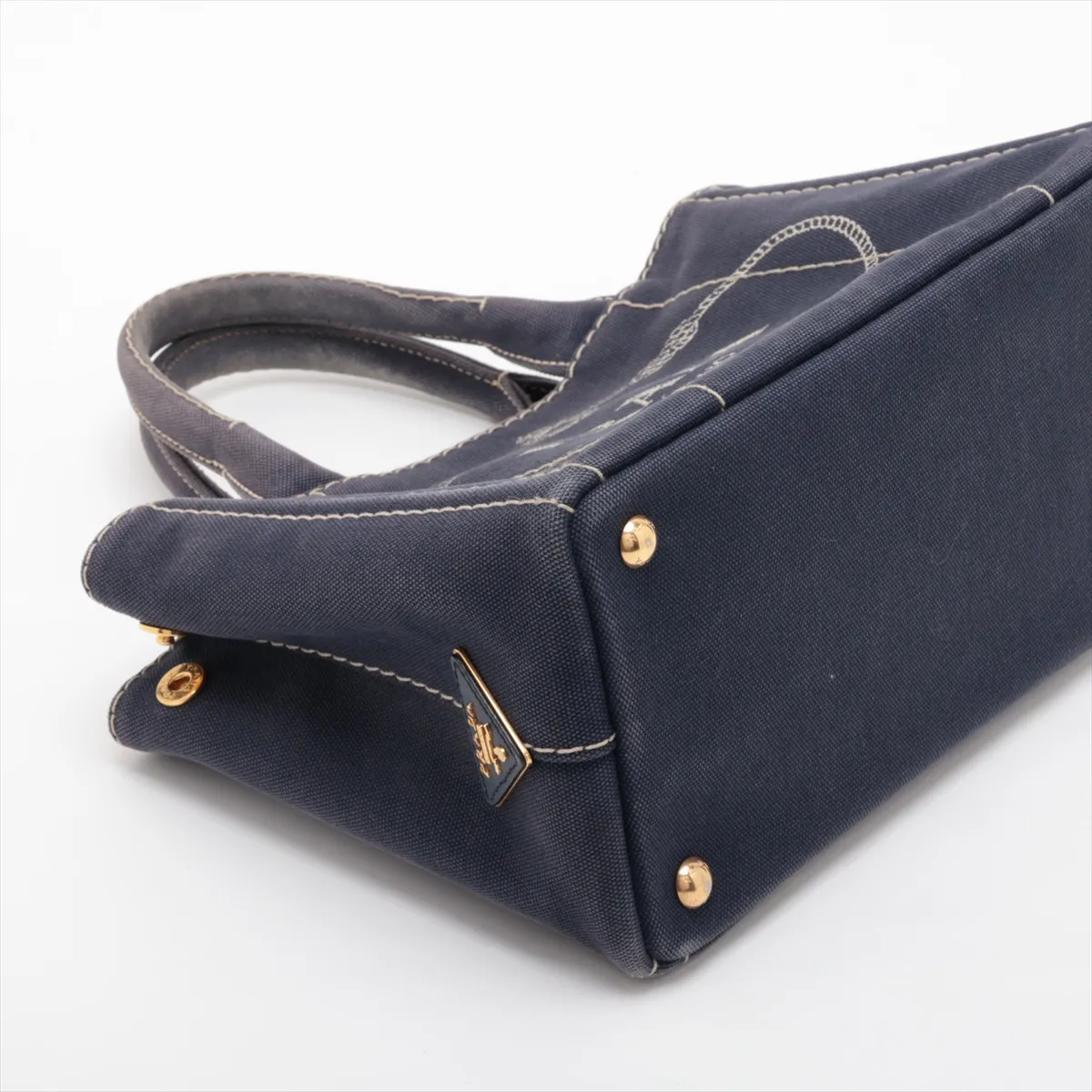 Canapa Canvas 2-Way Handbag, Navy — view 4