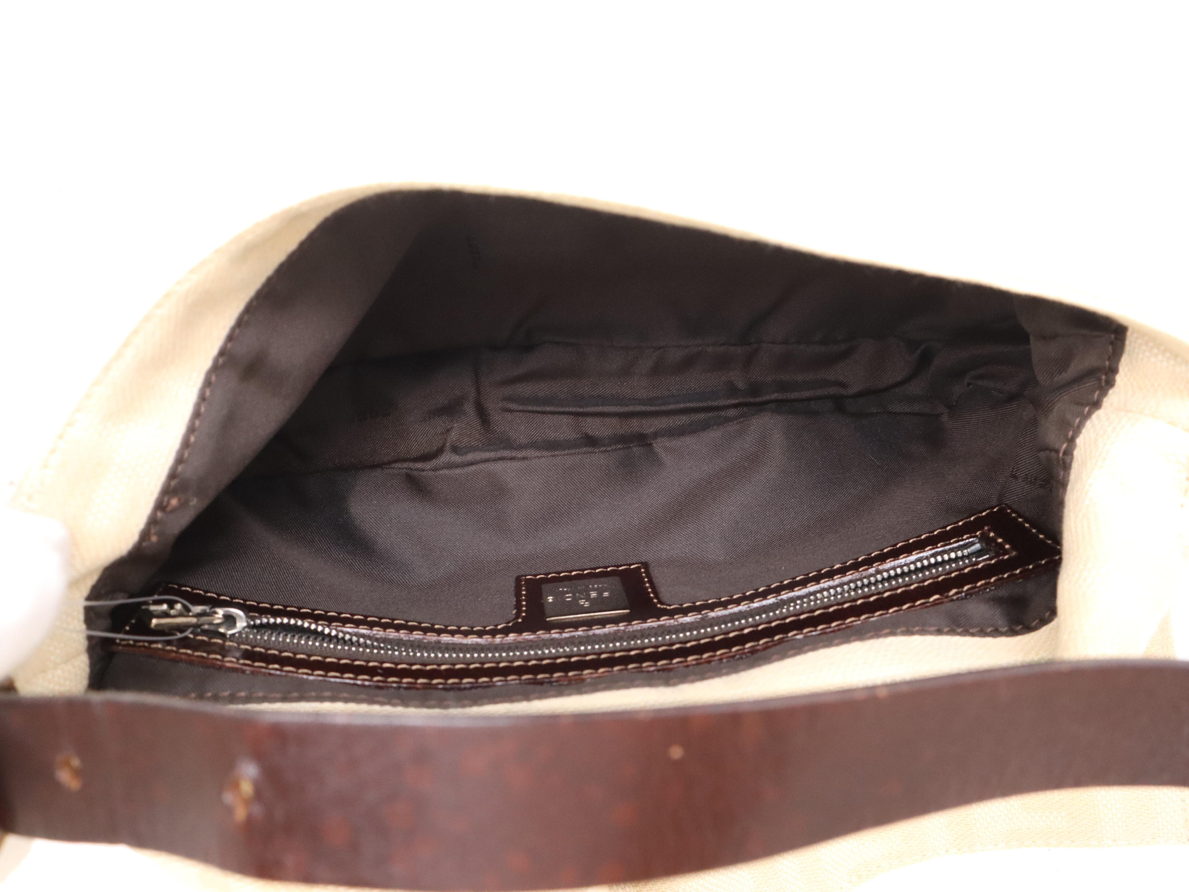 26424 Canvas x Leather Zucca Mamma Bucket Shoulder Bag Beige Brown SV Metal Fittings Storage Bag Included Shoulder Bag — view 11