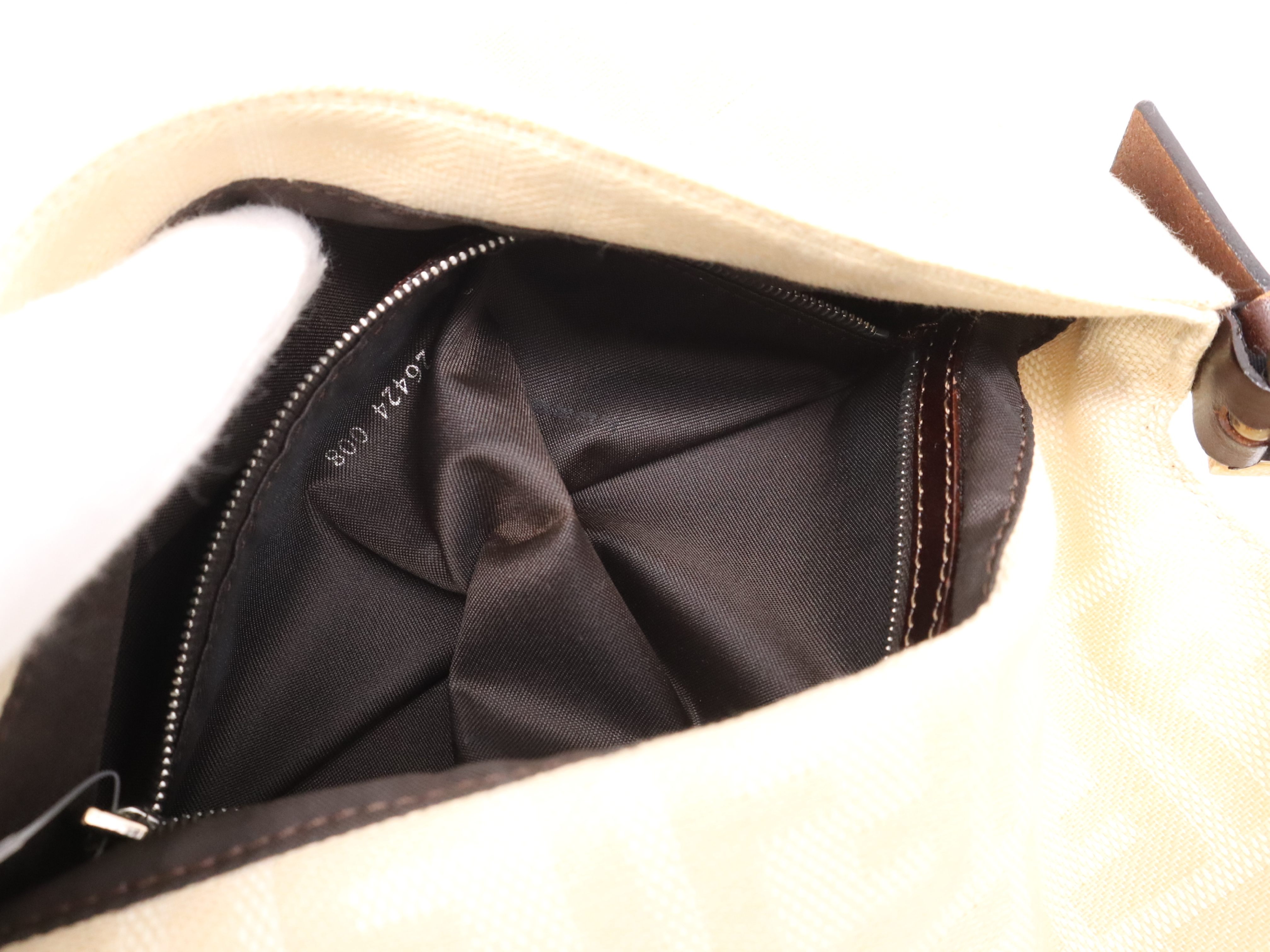 26424 Canvas x Leather Zucca Mamma Bucket Shoulder Bag Beige Brown SV Metal Fittings Storage Bag Included Shoulder Bag — view 12
