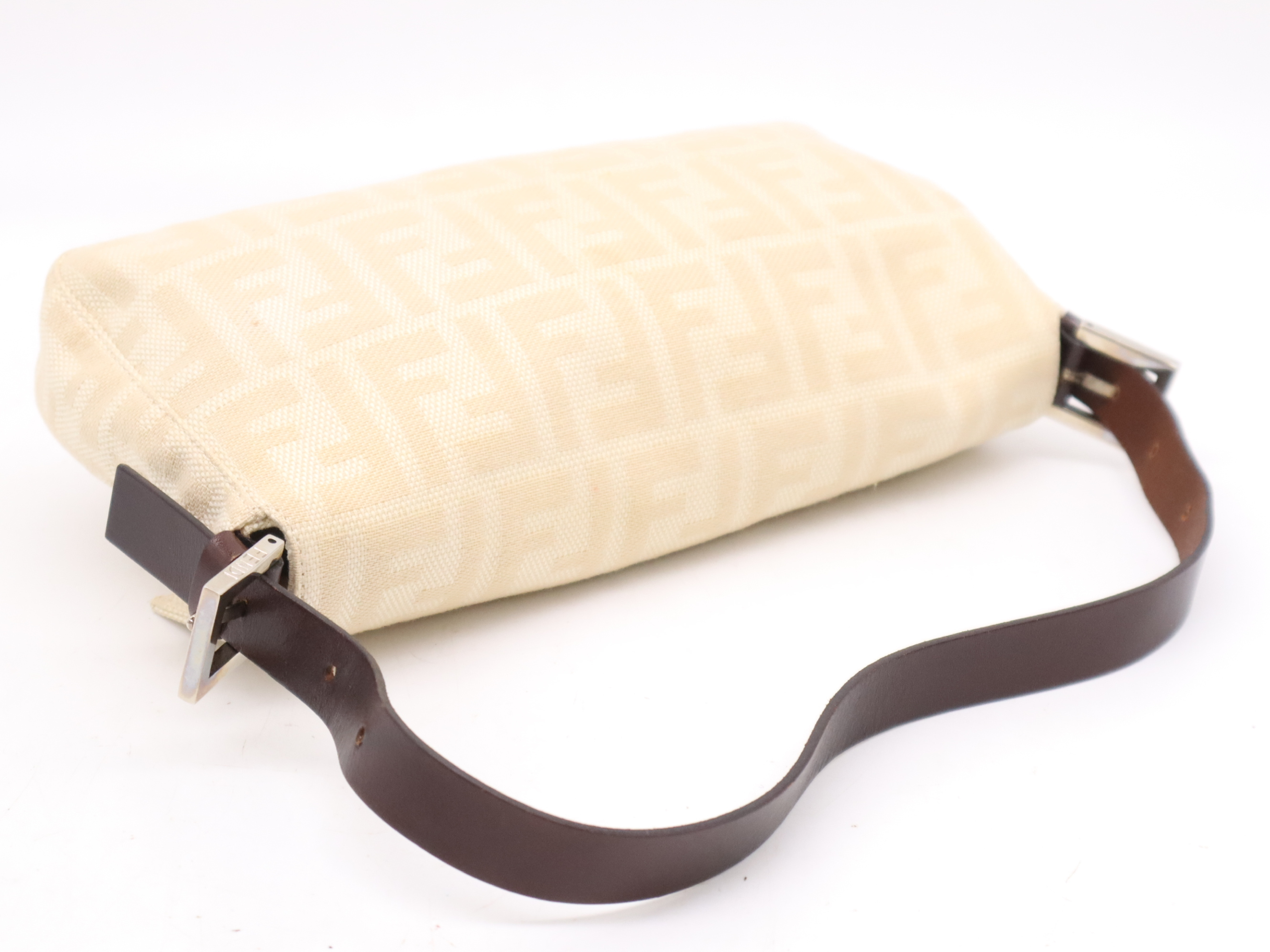 26424 Canvas x Leather Zucca Mamma Bucket Shoulder Bag Beige Brown SV Metal Fittings Storage Bag Included Shoulder Bag — view 6