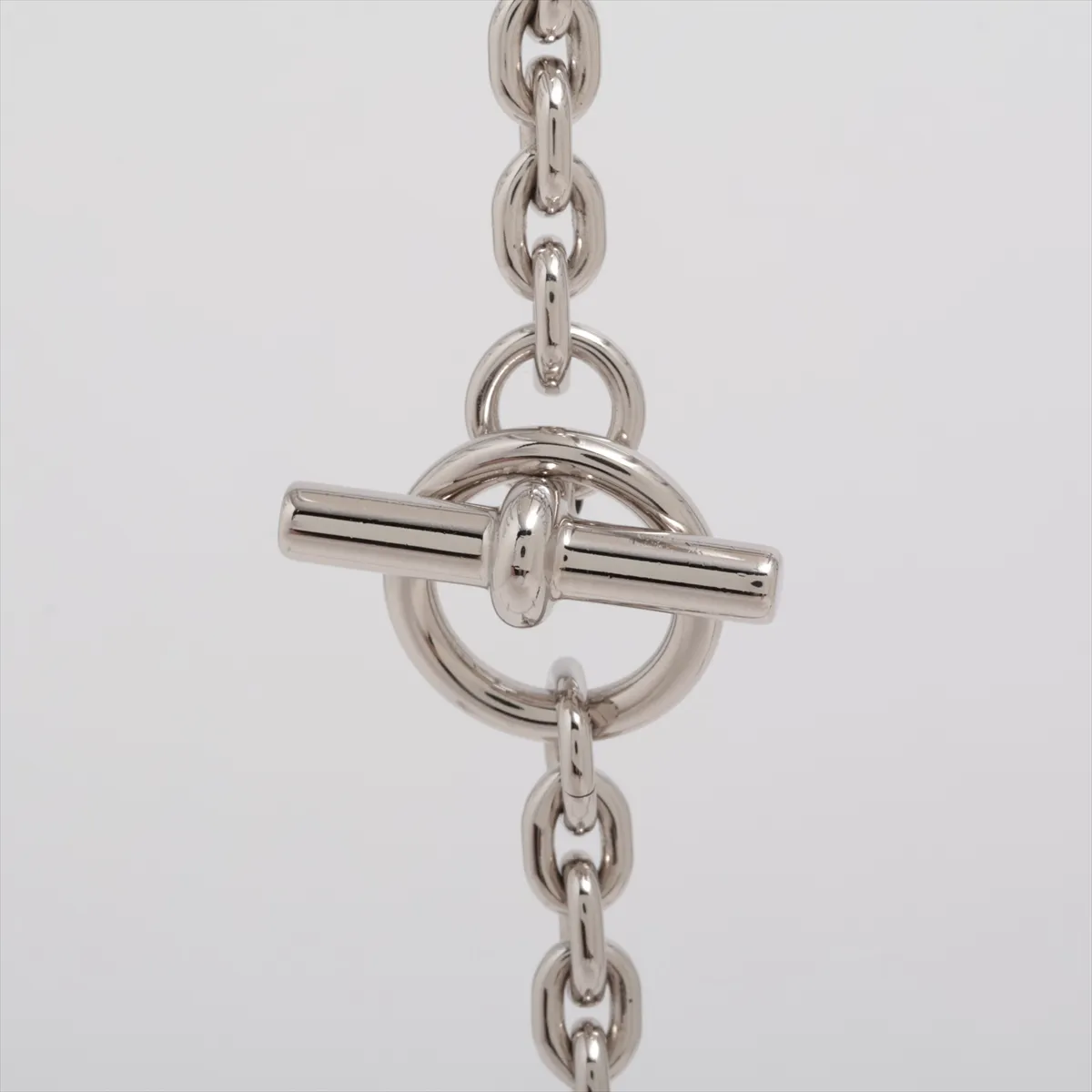 Maillon Necklace, Buffalo Horn x Metal, Silver. Shows signs of wear, tarnishing, and dents. — view 3