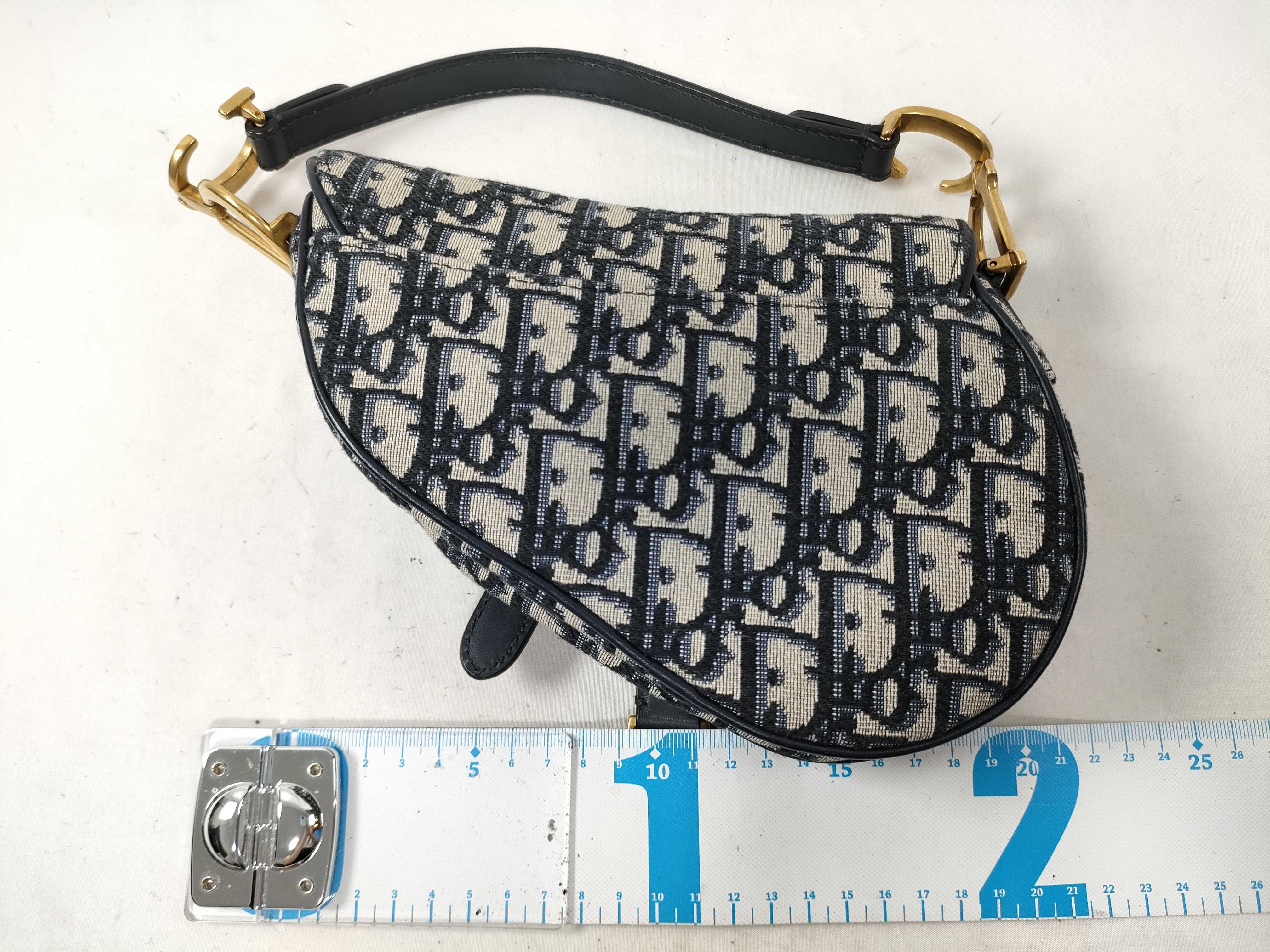 Saddle Bag Mini M0447CTZQ-928U Canvas Leather Navy Bag Handbag Shoulder Bag — view 2