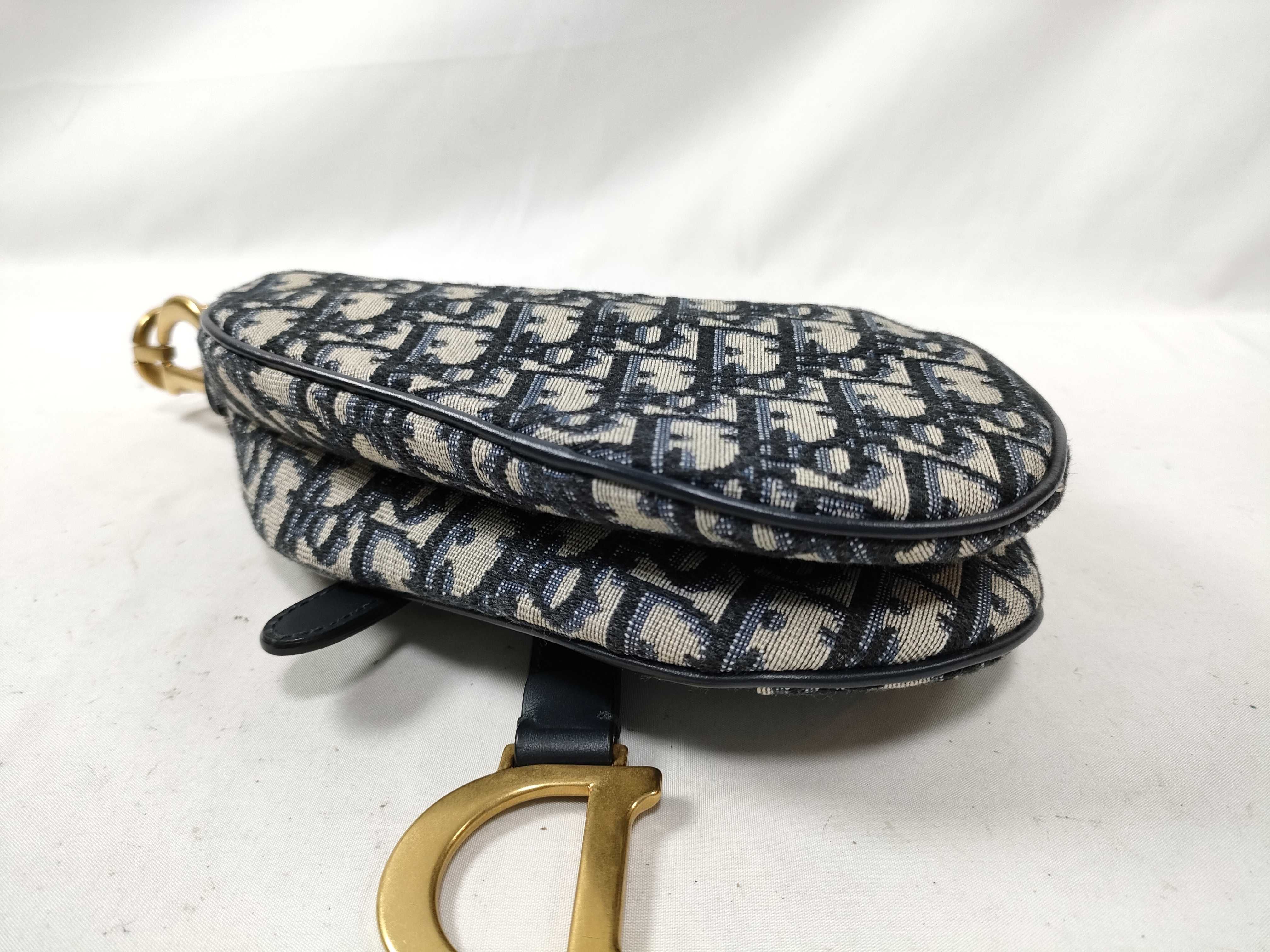 Saddle Bag Mini M0447CTZQ-928U Canvas Leather Navy Bag Handbag Shoulder Bag — view 3