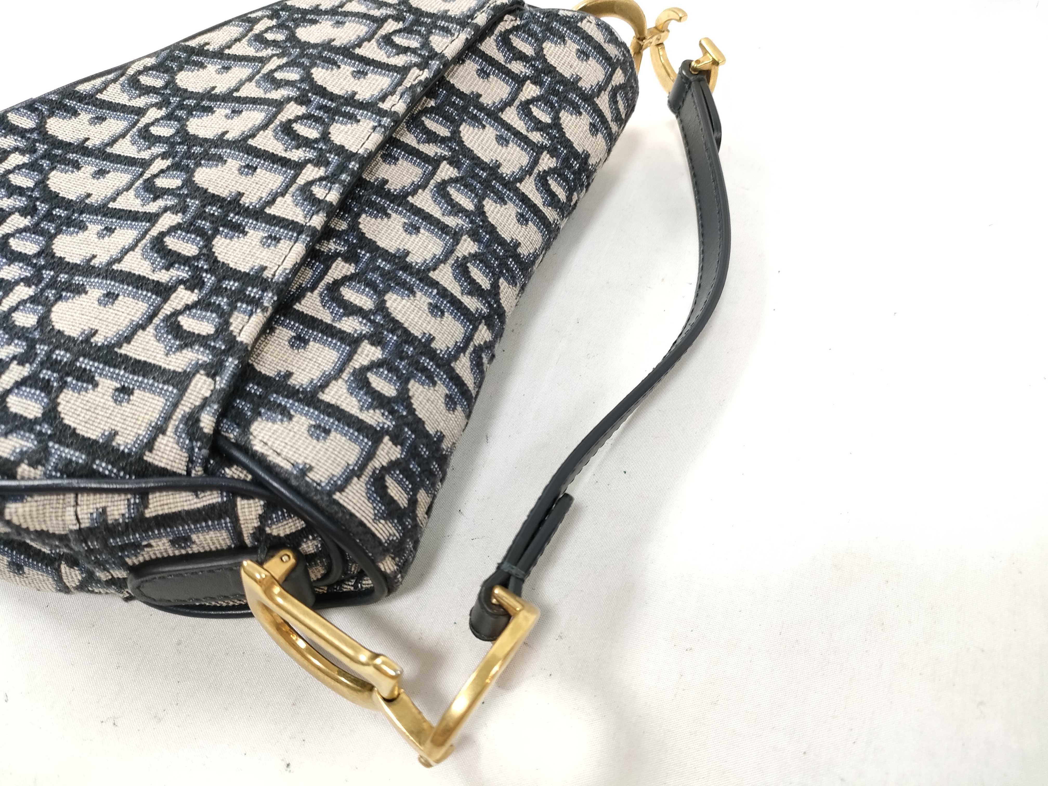 Saddle Bag Mini M0447CTZQ-928U Canvas Leather Navy Bag Handbag Shoulder Bag — view 5