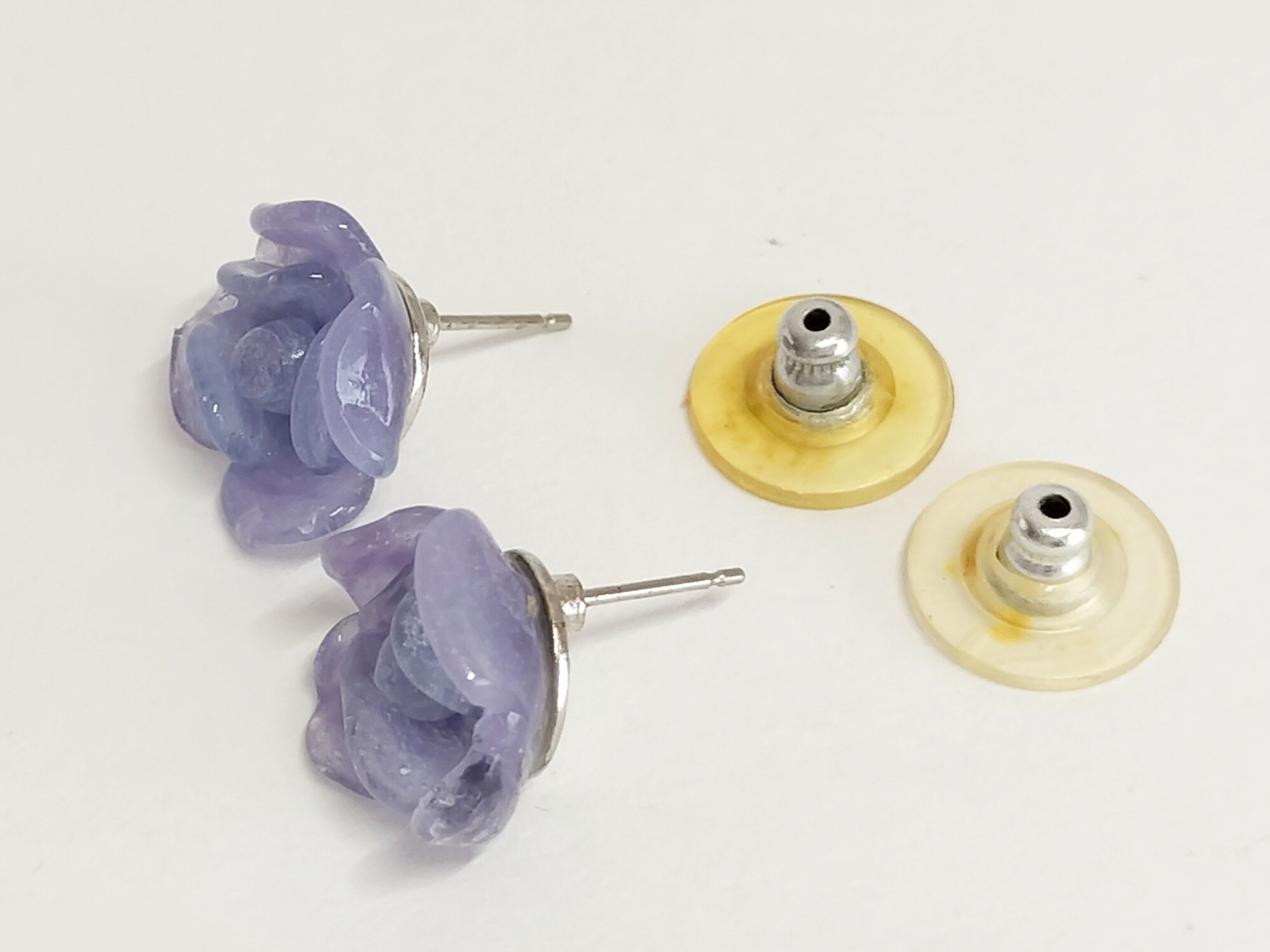 Camellia plastic earrings — view 2