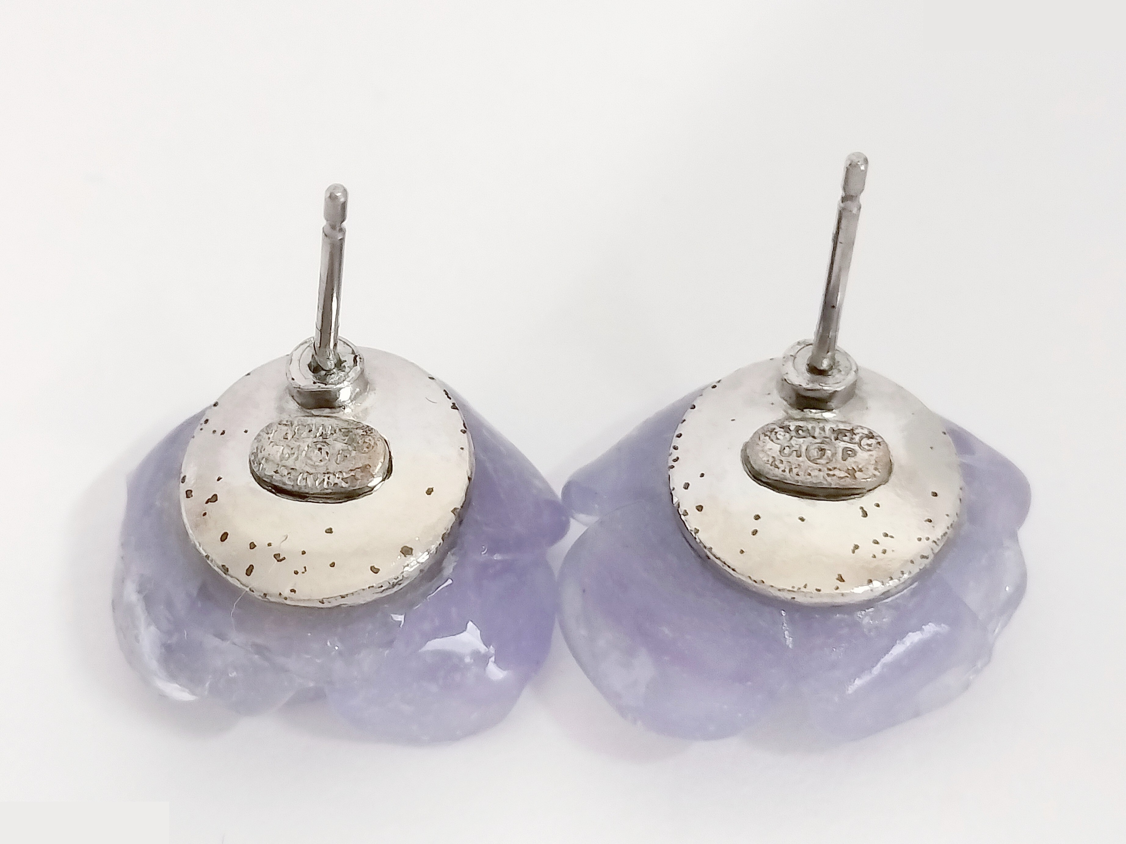 Camellia plastic earrings — view 3