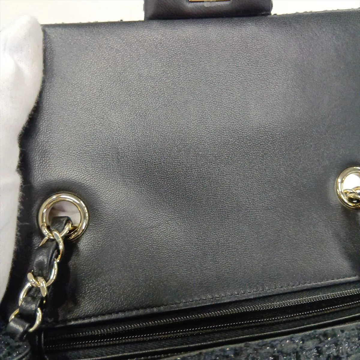 [Individually packaged] Chanel Mini Matelassé 20 Tweed Single Flap Single Chain Bag, Black with Gold Hardware, X2U43LK4, Random Plate, A69900 — view 11