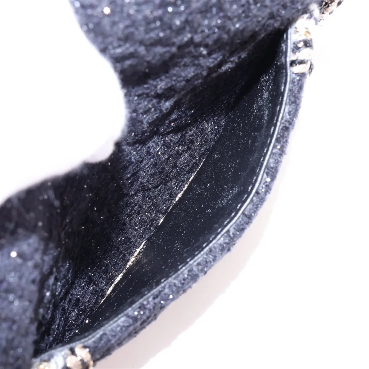 [Individually packaged] Chanel Mini Matelassé 20 Tweed Single Flap Single Chain Bag, Black with Gold Hardware, X2U43LK4, Random Plate, A69900 — view 9