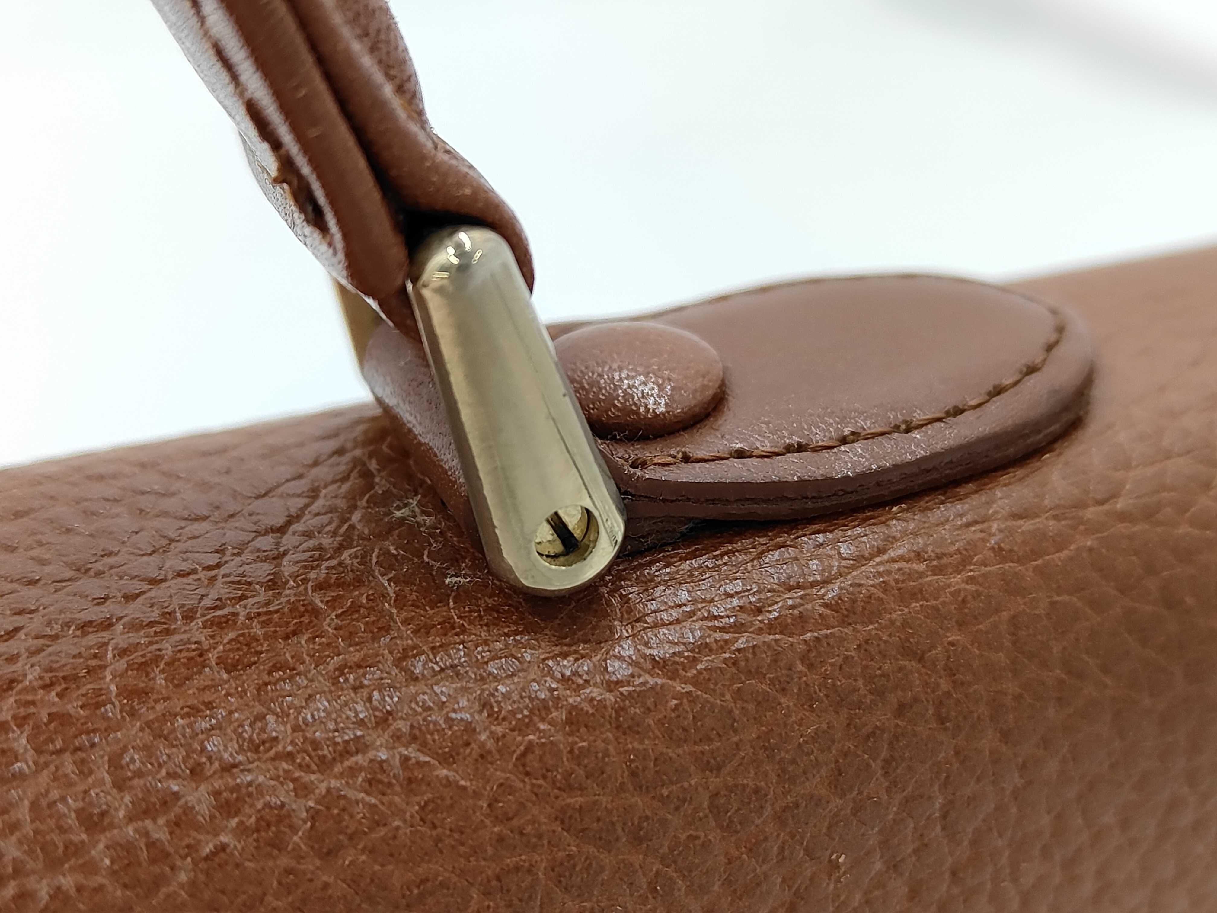 Leather Handbag with Checkered Interior — view 3