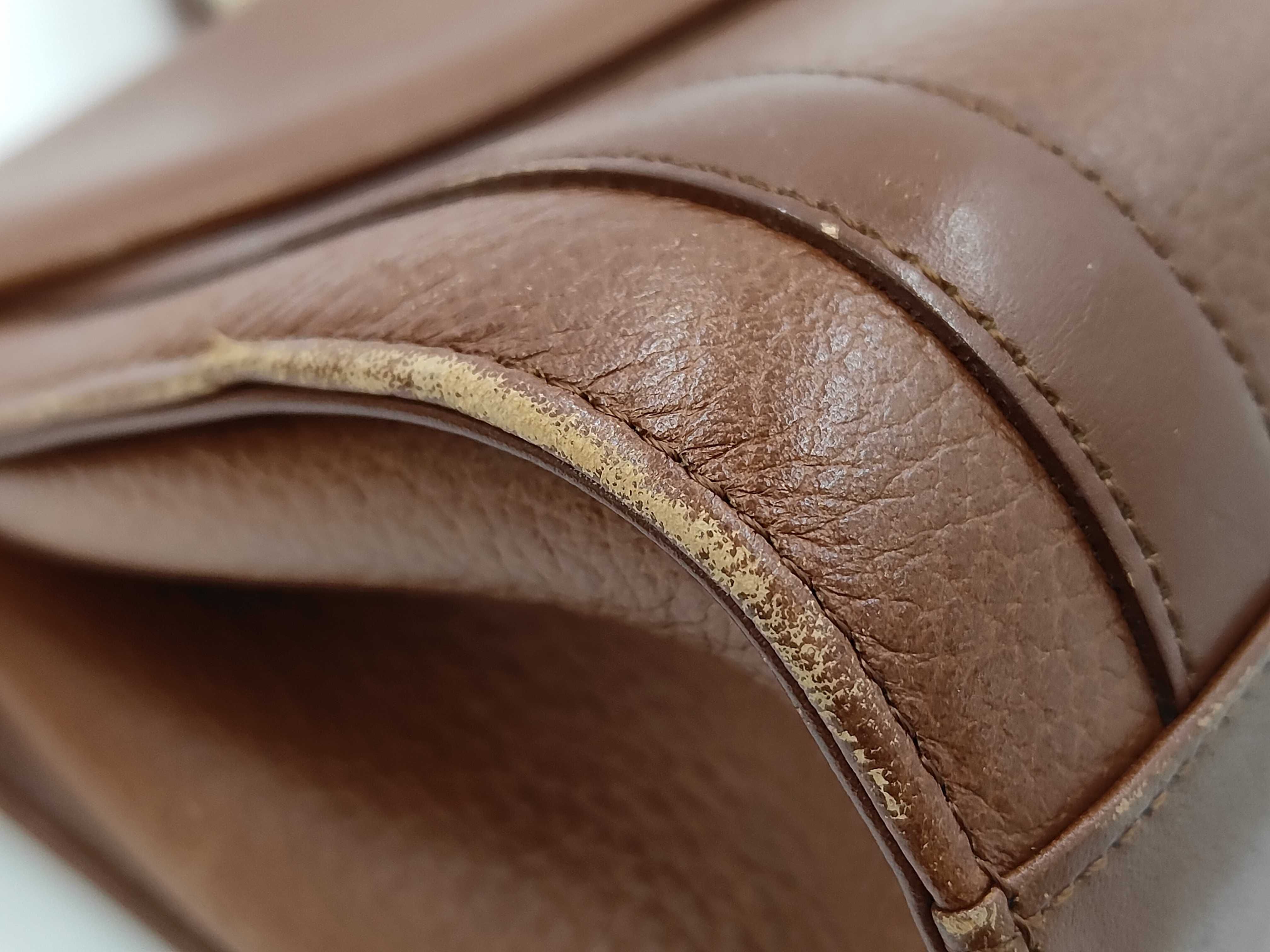 Leather Handbag with Checkered Interior — view 6