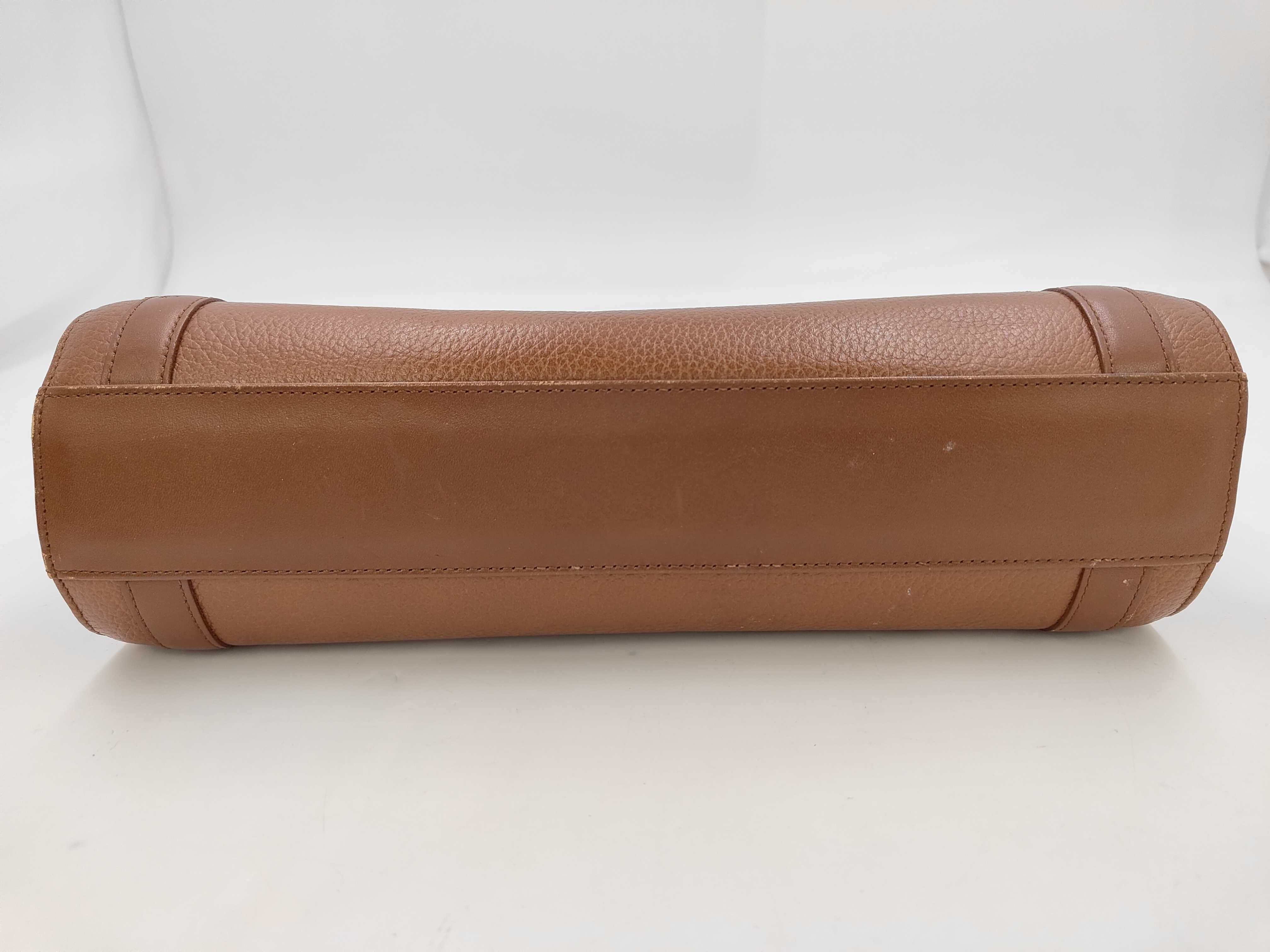 Leather Handbag with Checkered Interior — view 7