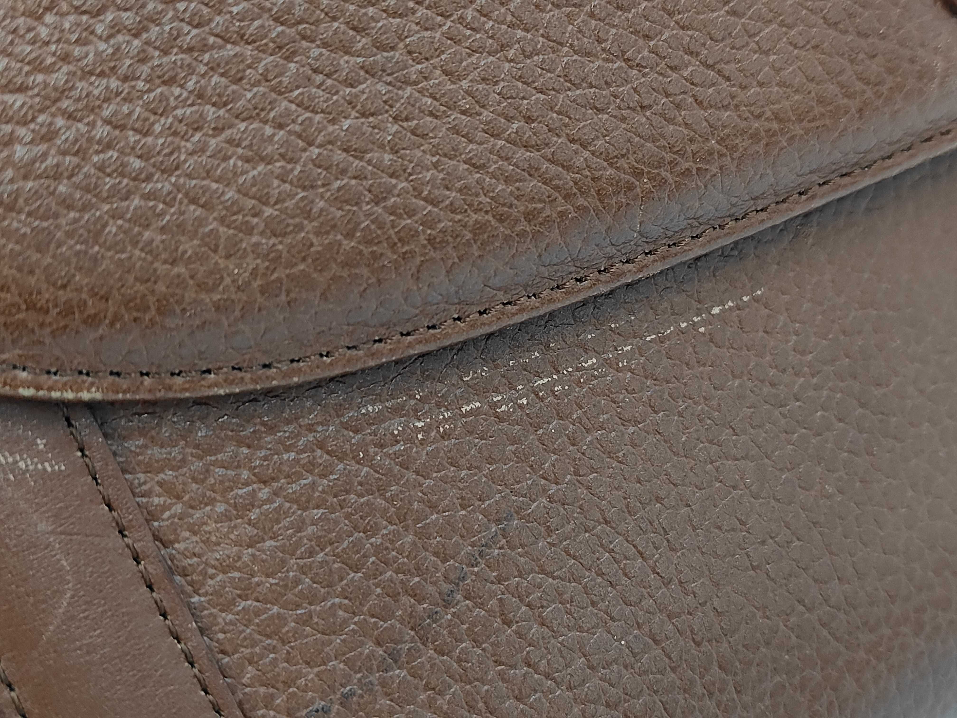 Leather Handbag with Checkered Interior — view 8