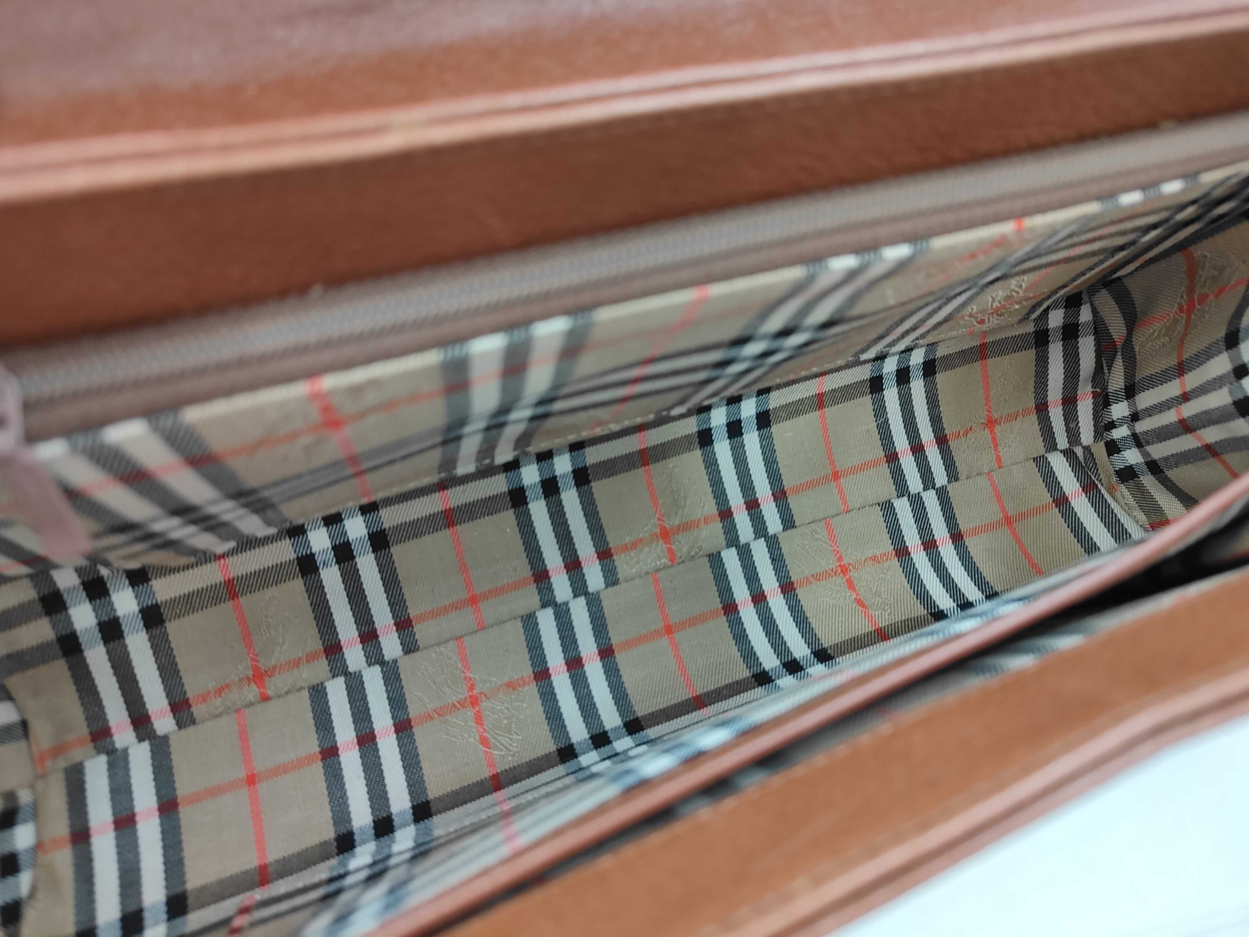 Leather Handbag with Checkered Interior — view 9