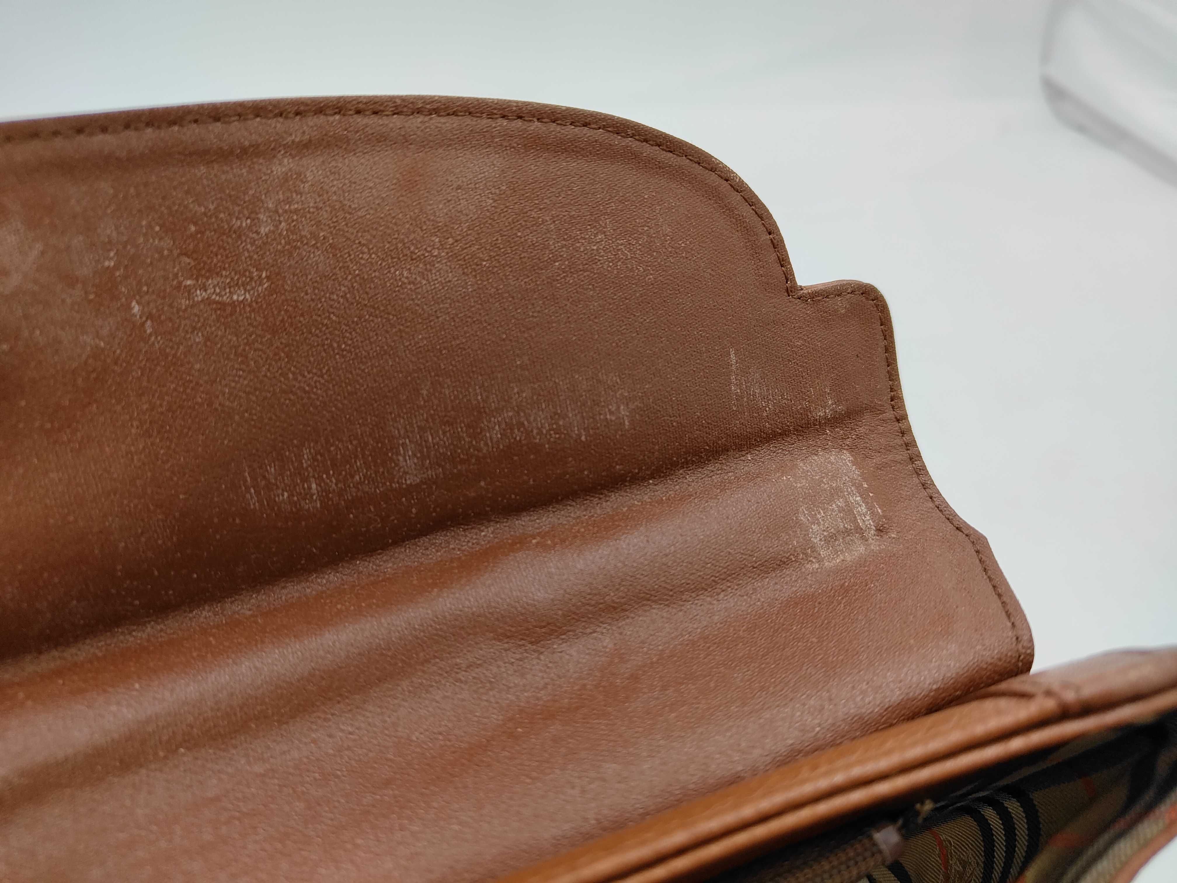 Leather Handbag with Checkered Interior — view 10