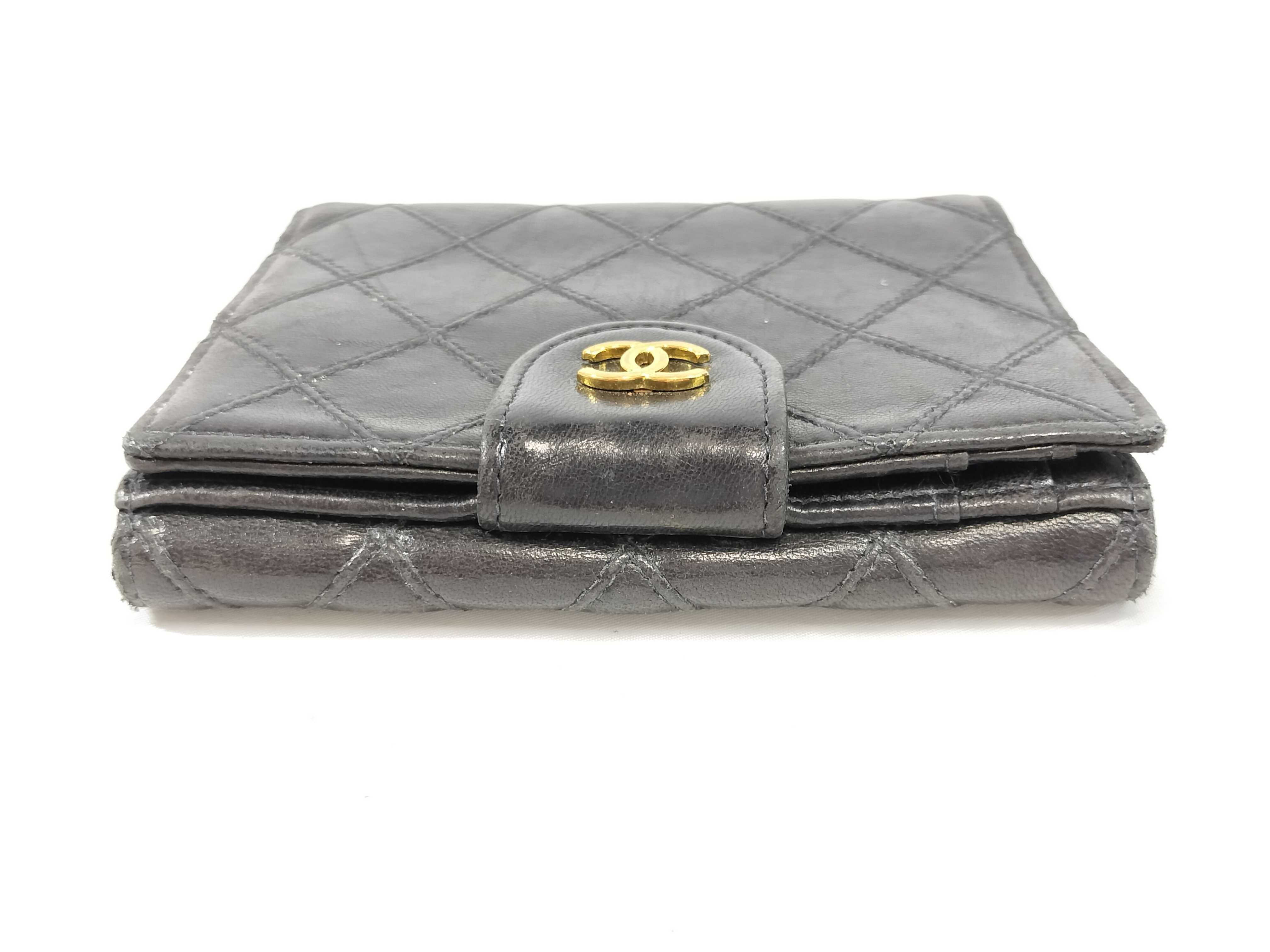 Calfskin Bicolore Double Snap Wallet with Box and Guarantee Card — view 6