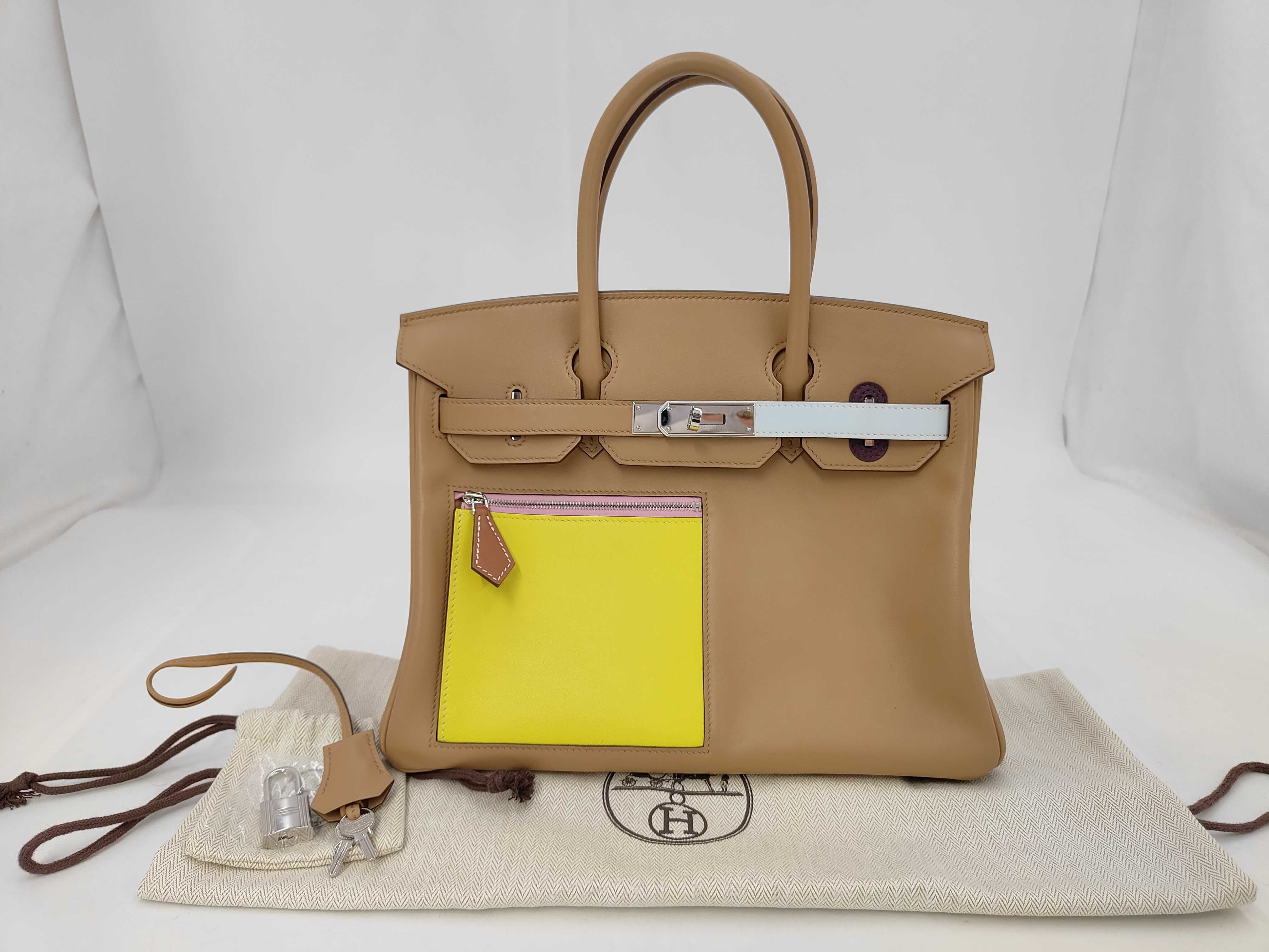 Birkin 30 Colourmatic Chai Swift B-stamp Tote Bag