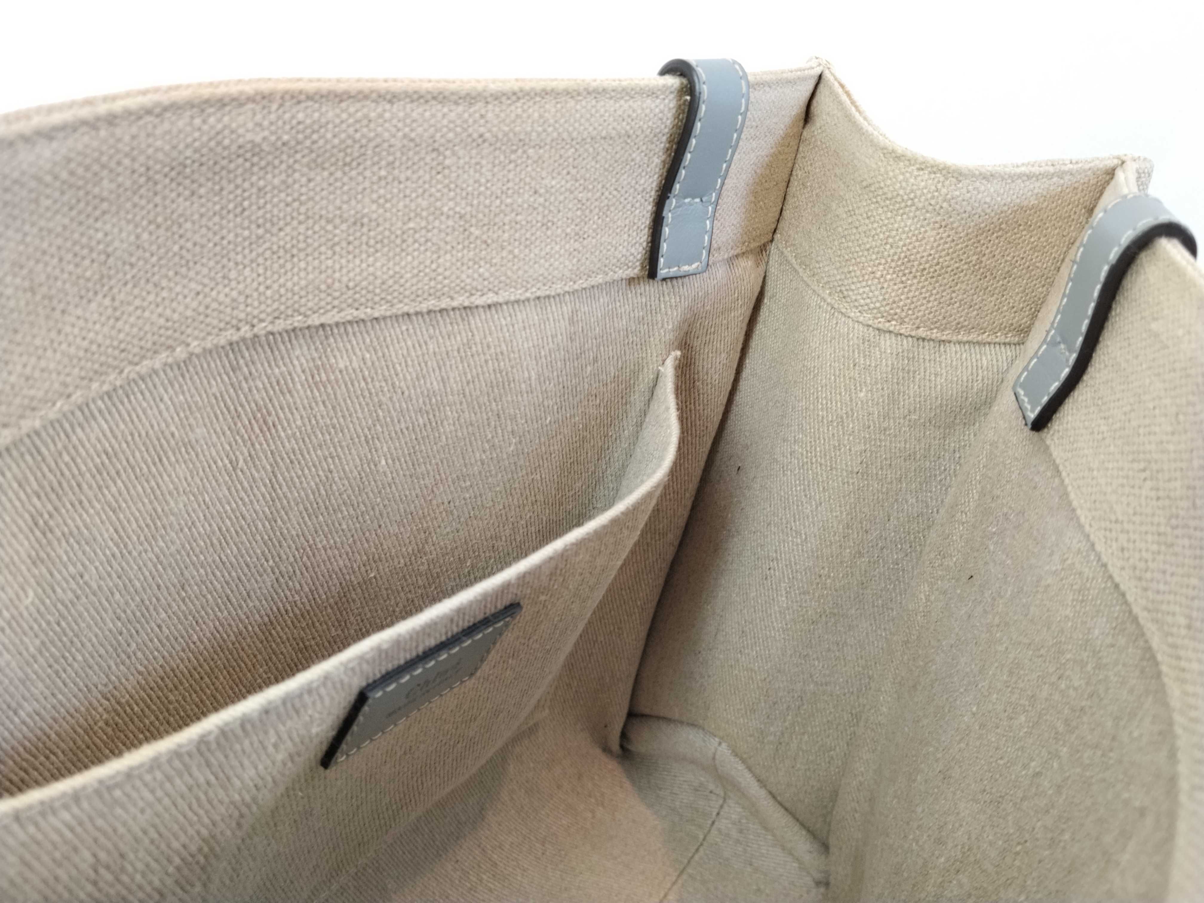 Woody Medium Canvas x Leather Tote Bag, Beige x Brown, D2QQK0 Tote Bag — view 10