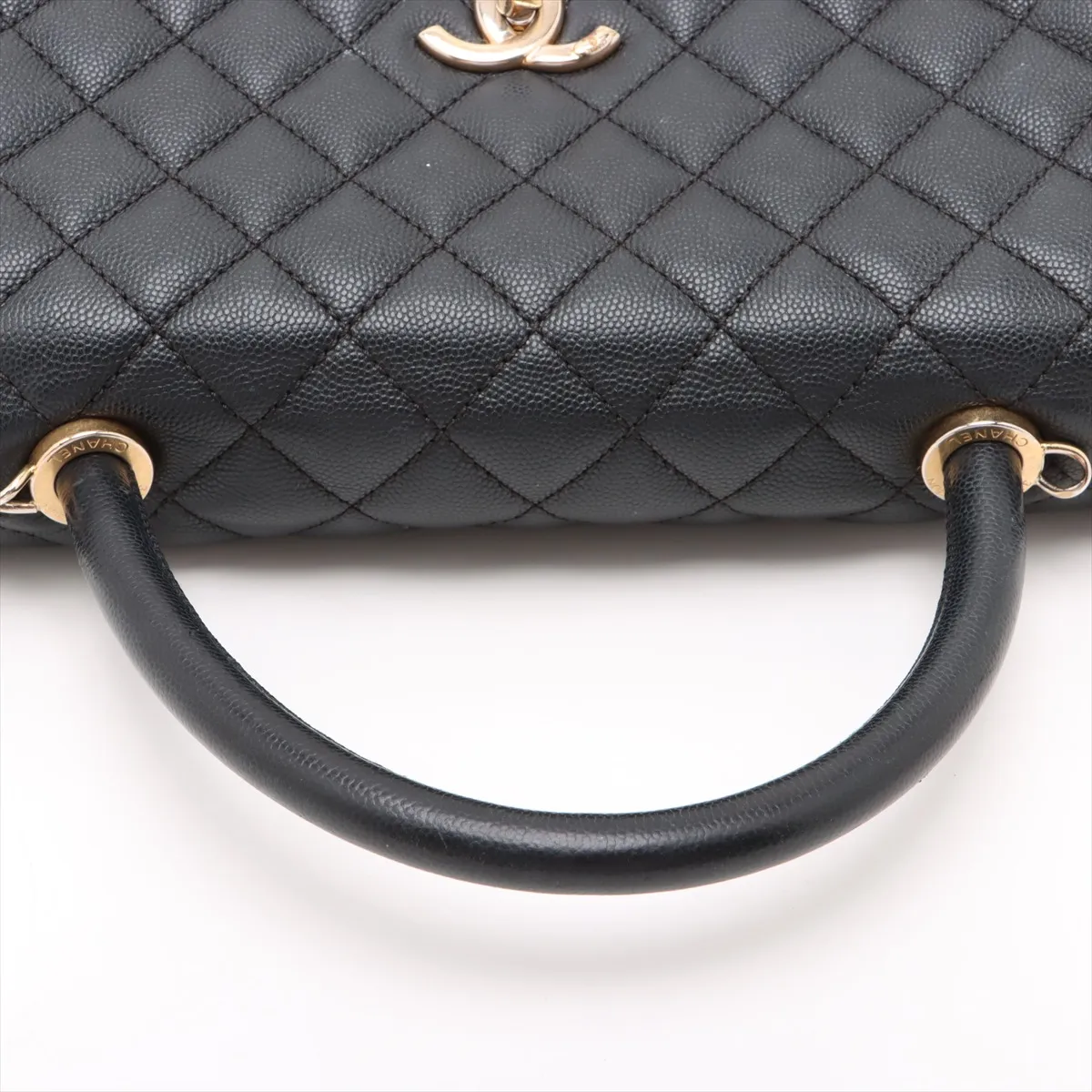 Coco Handle 29 S Caviar Skin 2WAY Handbag Black Gold Hardware 23770339 23rd Series A92991 — view 5