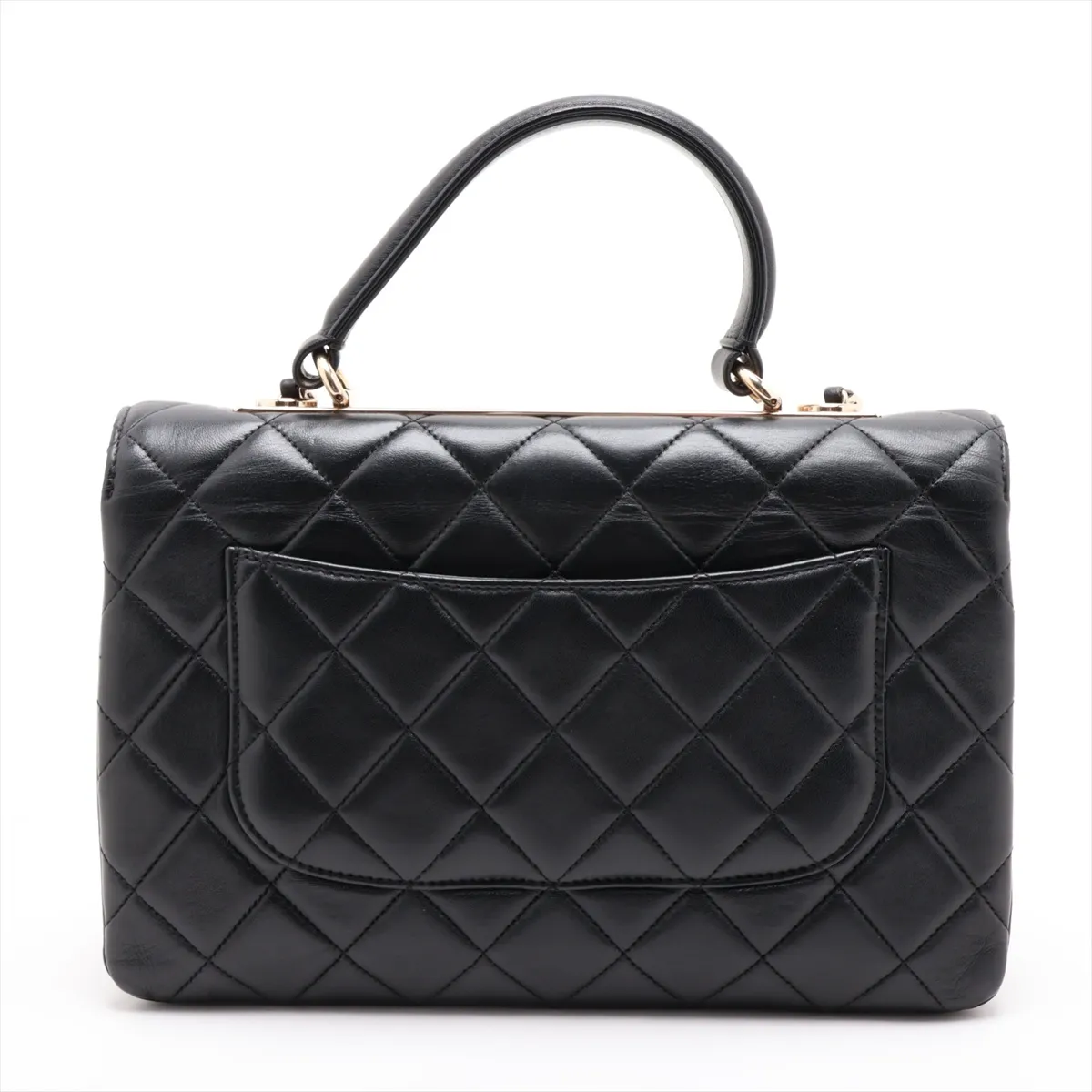 Trendy CC Lambskin 2-Way Handbag, Black with Gold Hardware, 27528943, serial number in the 27 range. — view 2