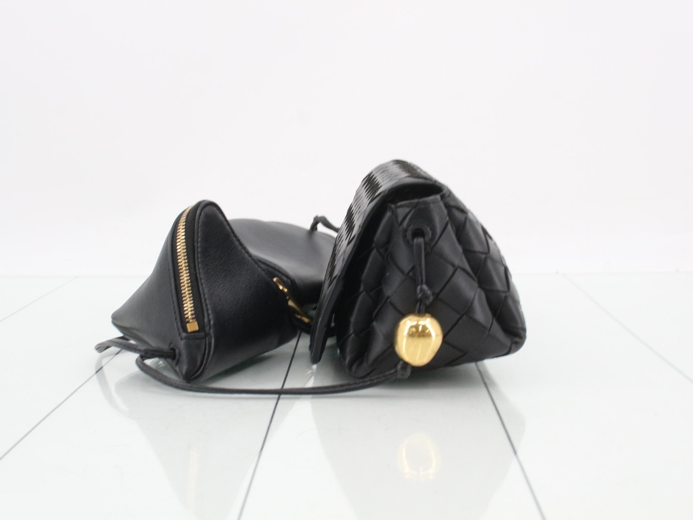 Intrecciato Shoulder Bag with Mini Pouch — view 3