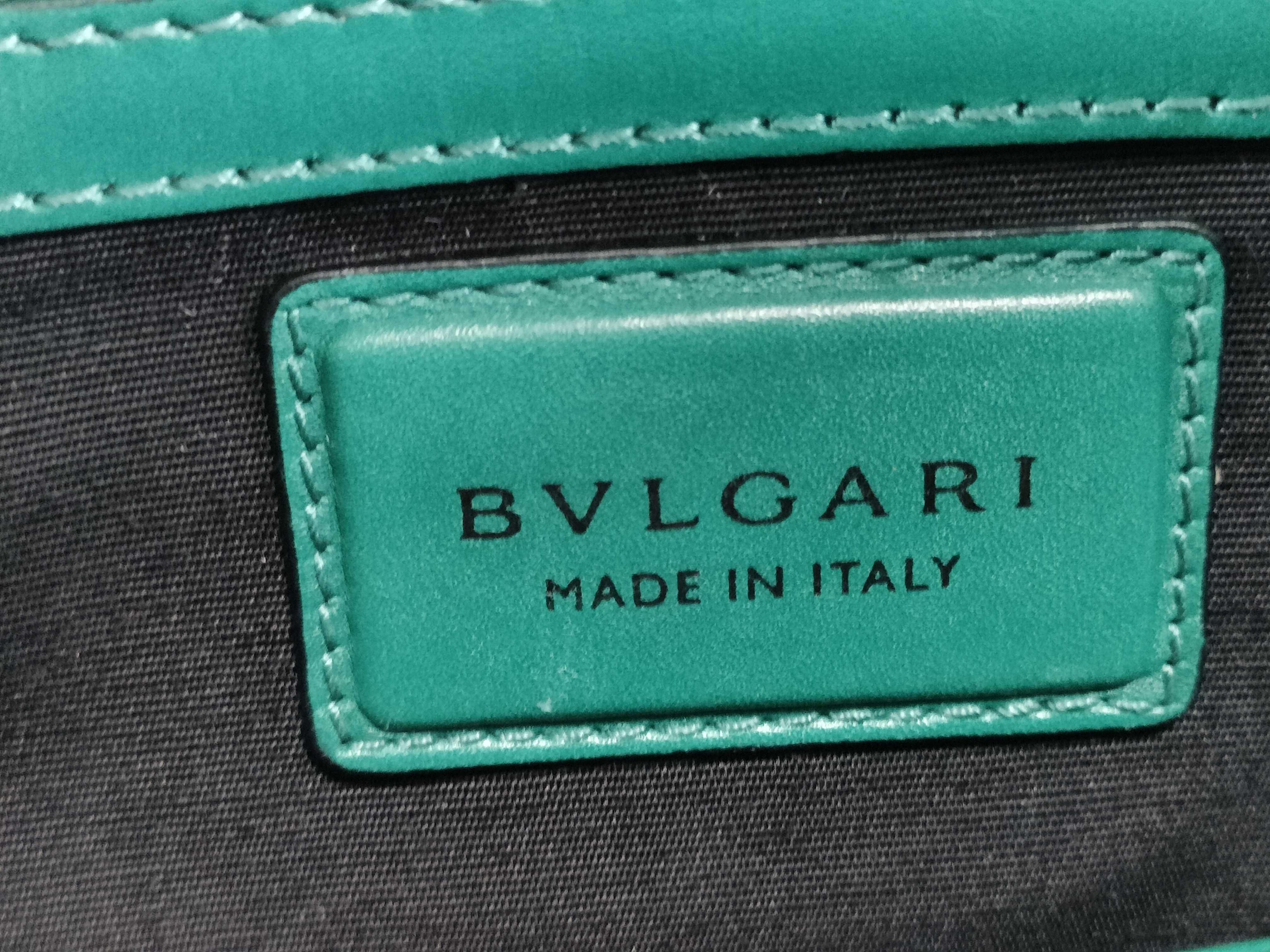 Bulgari Serpenti Bicolor Leather Chain Shoulder Bag Green Shoulder Bag — view 14