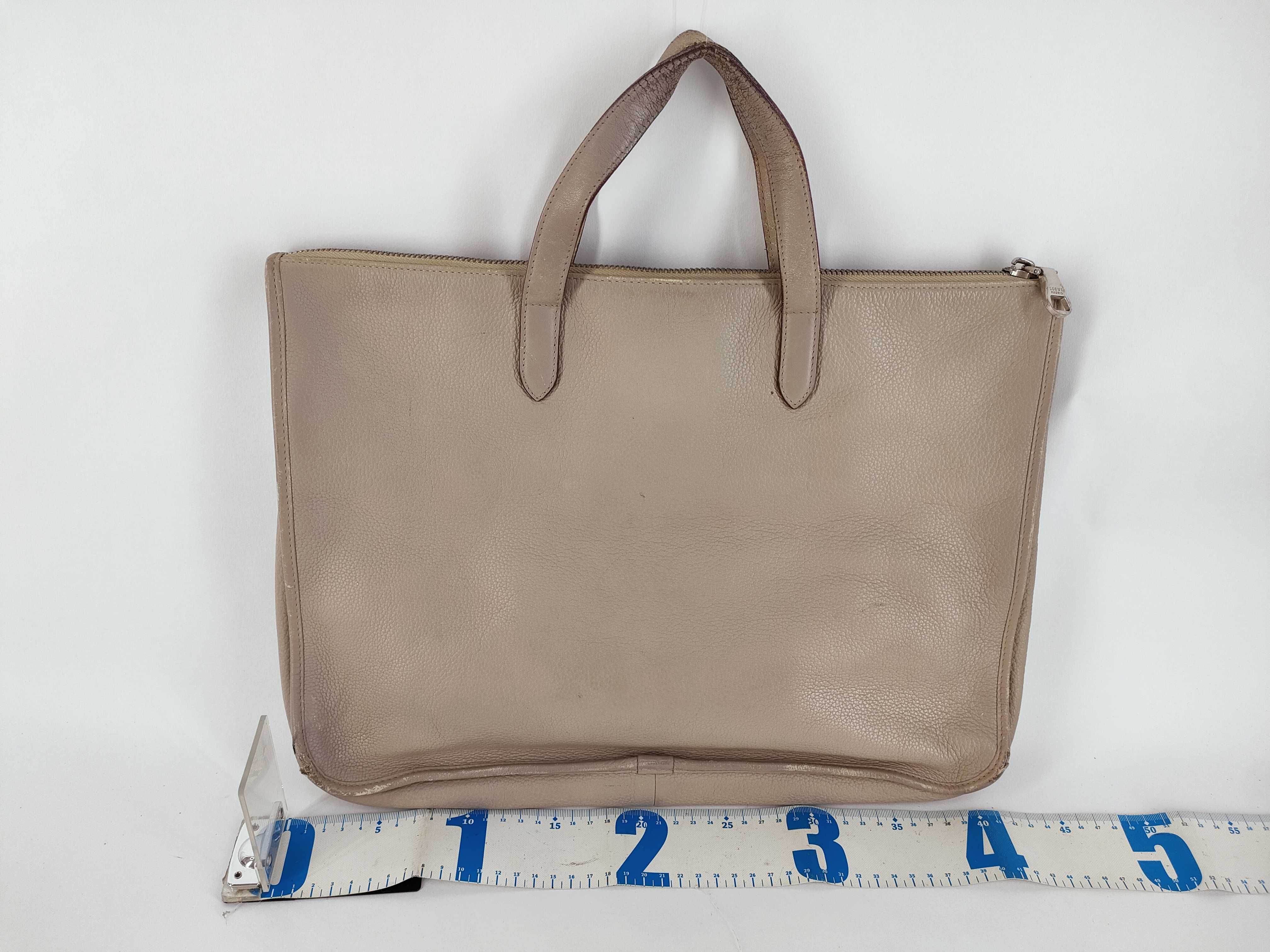Business Bag, Leather, Ivory Color — view 2