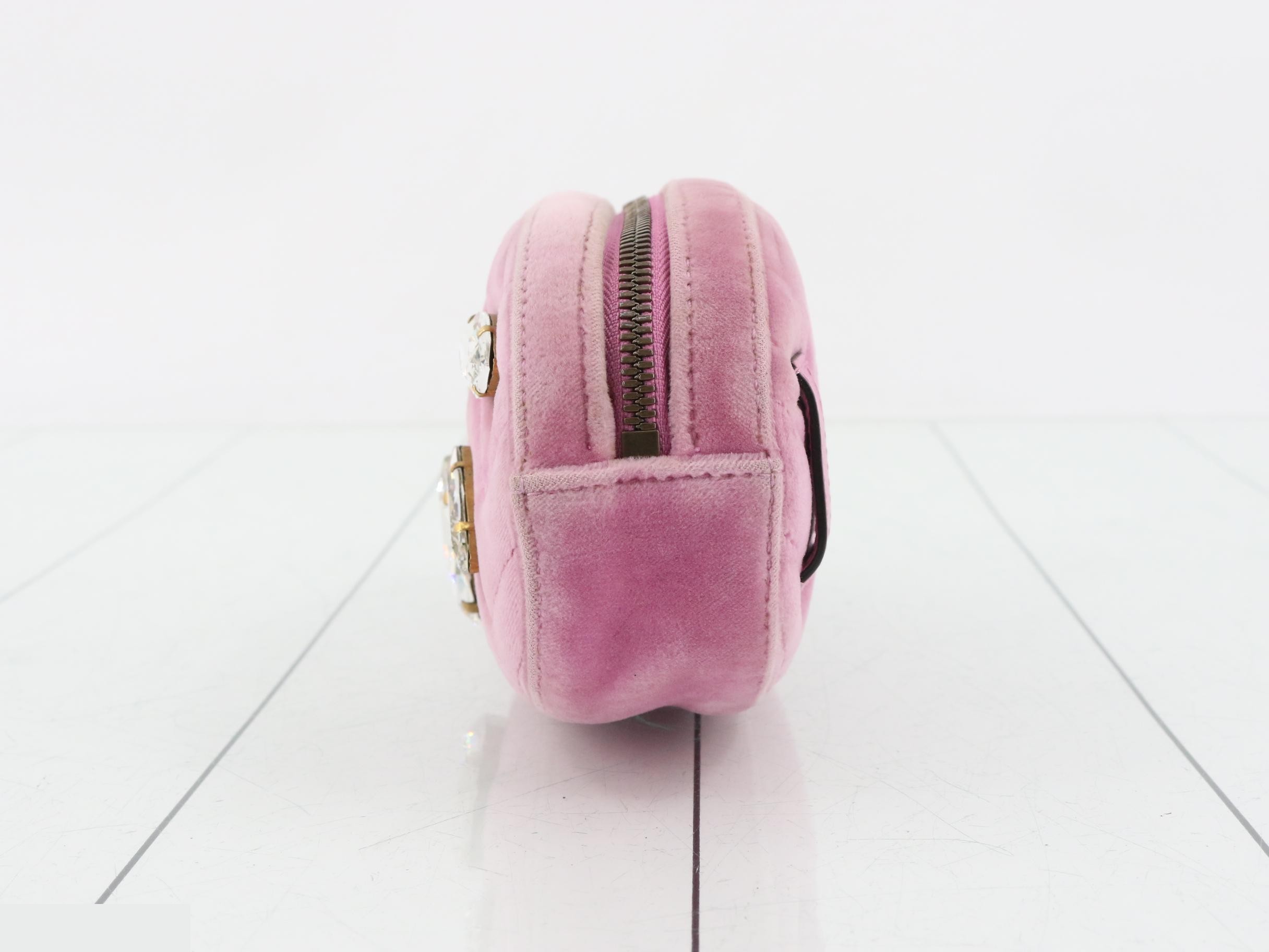 GG Marmont quilted velour pink belt bag (waist bag) — view 3