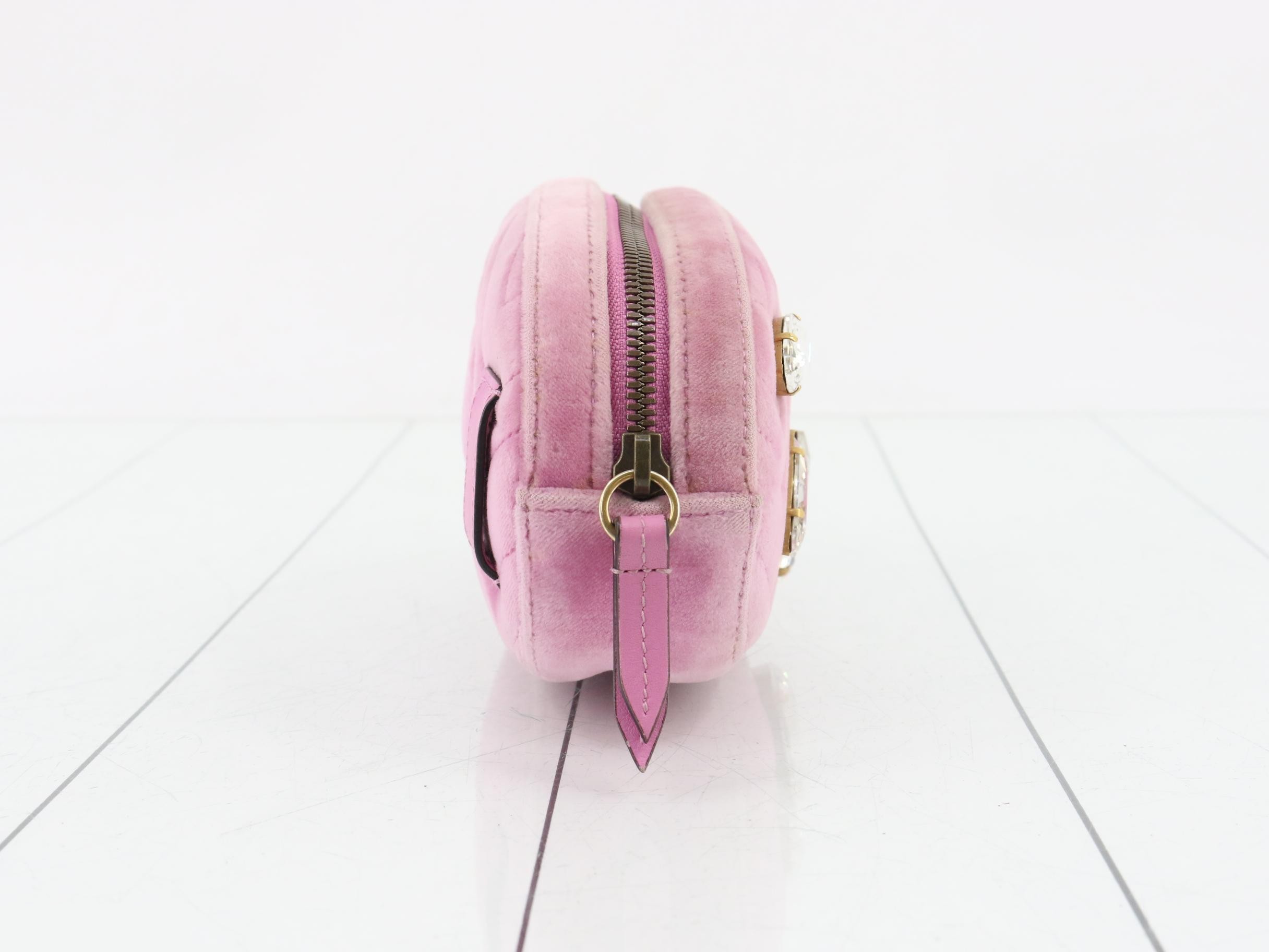 GG Marmont quilted velour pink belt bag (waist bag) — view 4