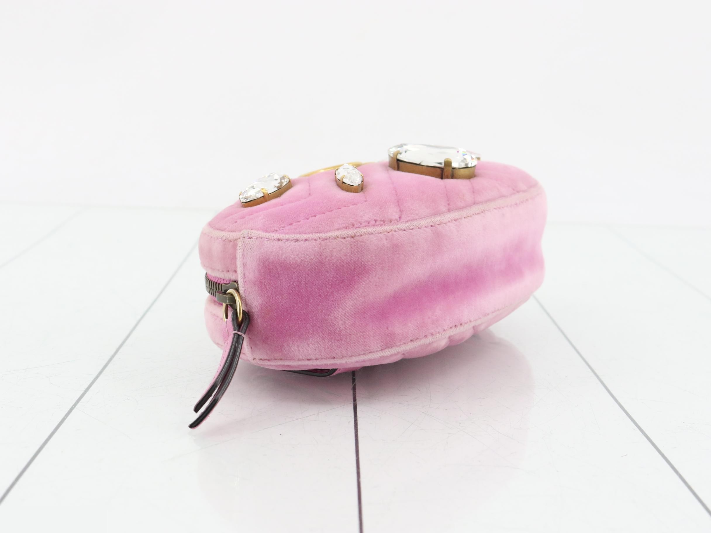 GG Marmont quilted velour pink belt bag (waist bag) — view 5