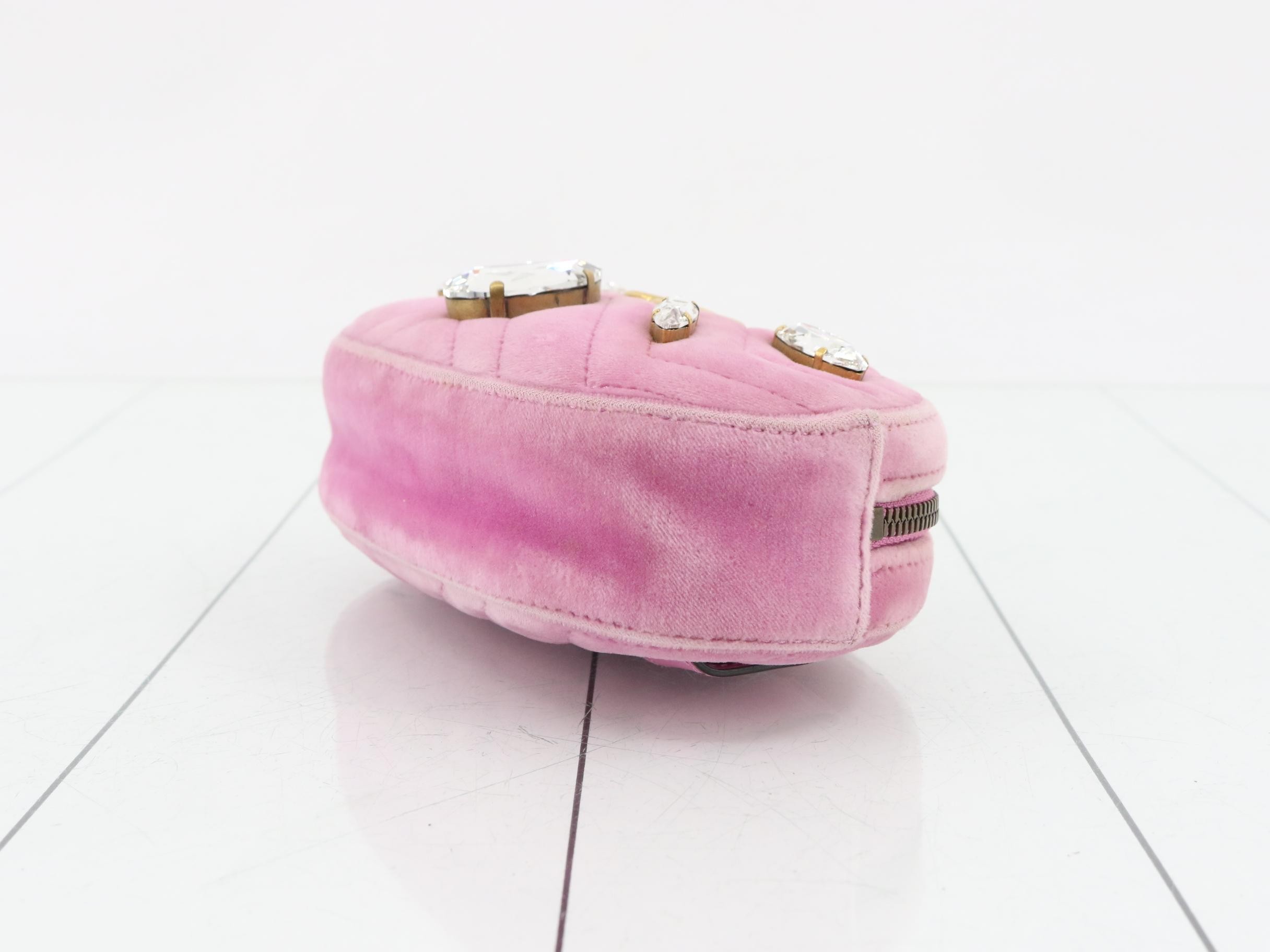 GG Marmont quilted velour pink belt bag (waist bag) — view 6