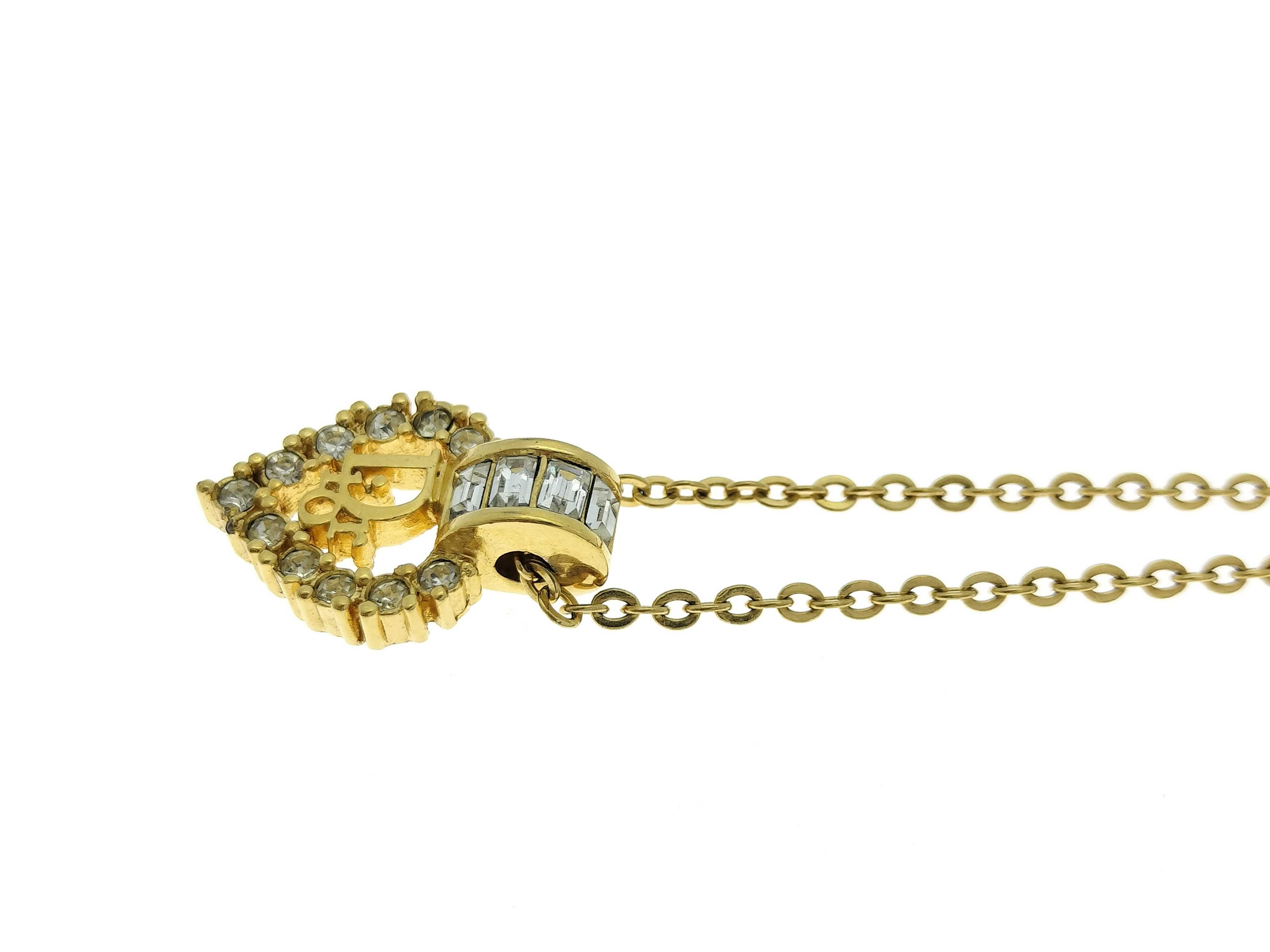 Heart Bucket Stone Necklace Gold Necklace — view 3