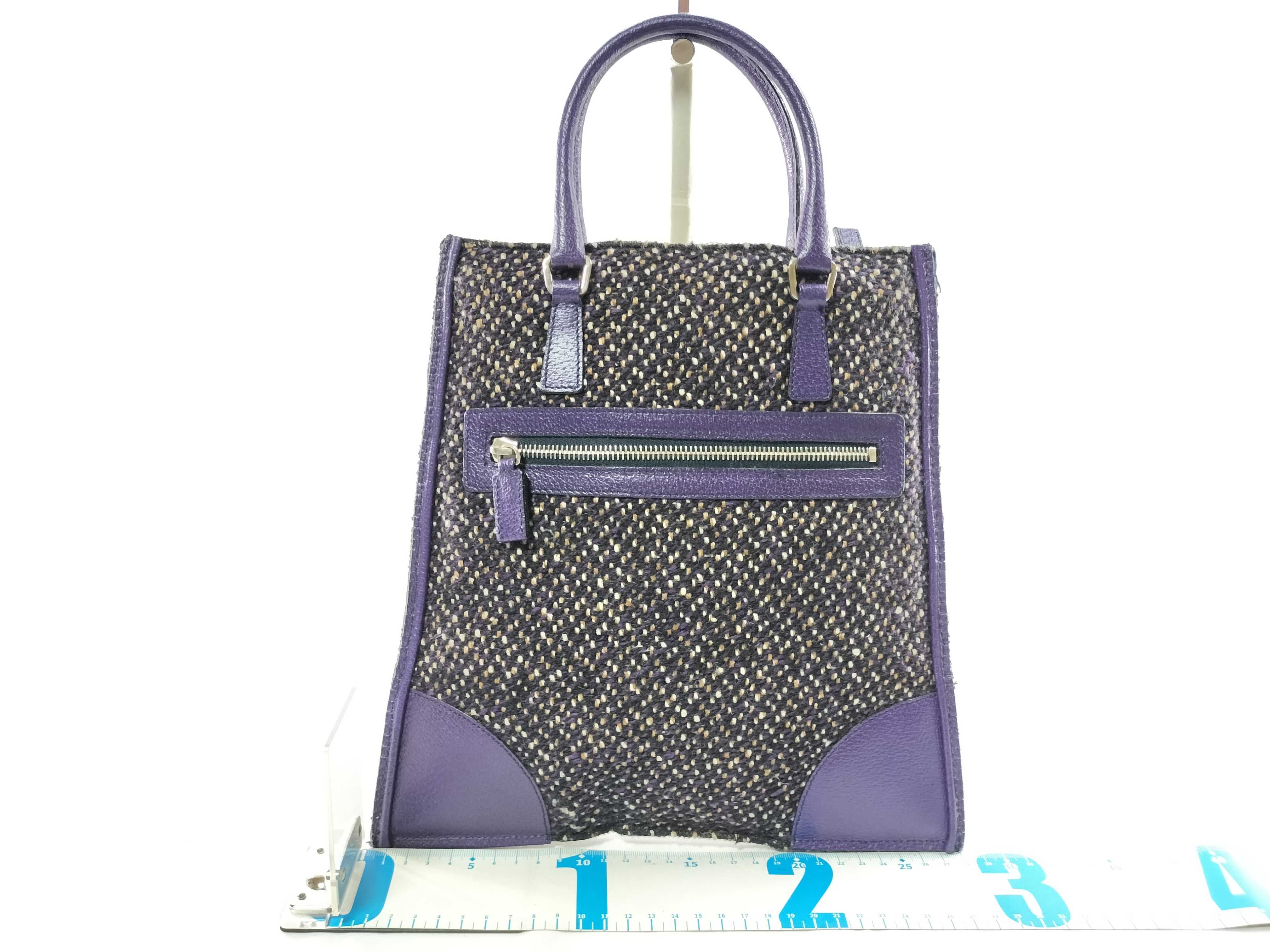 Flat Tweed Handbag Tote Bag — view 2