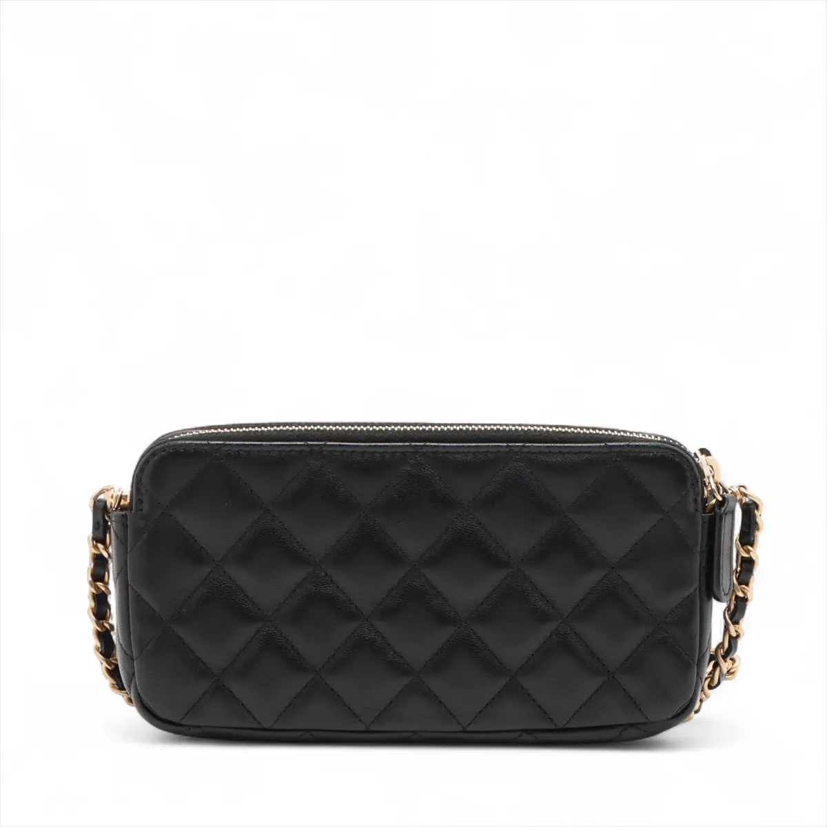 Matelasse Lambskin Chain Wallet Black Gold Hardware 27474802 No. 27 — view 2