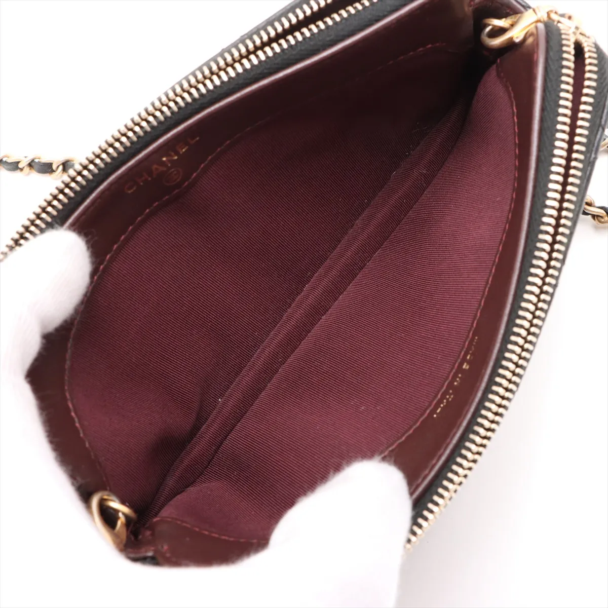 Matelasse Lambskin Chain Wallet Black Gold Hardware 27474802 No. 27 — view 8