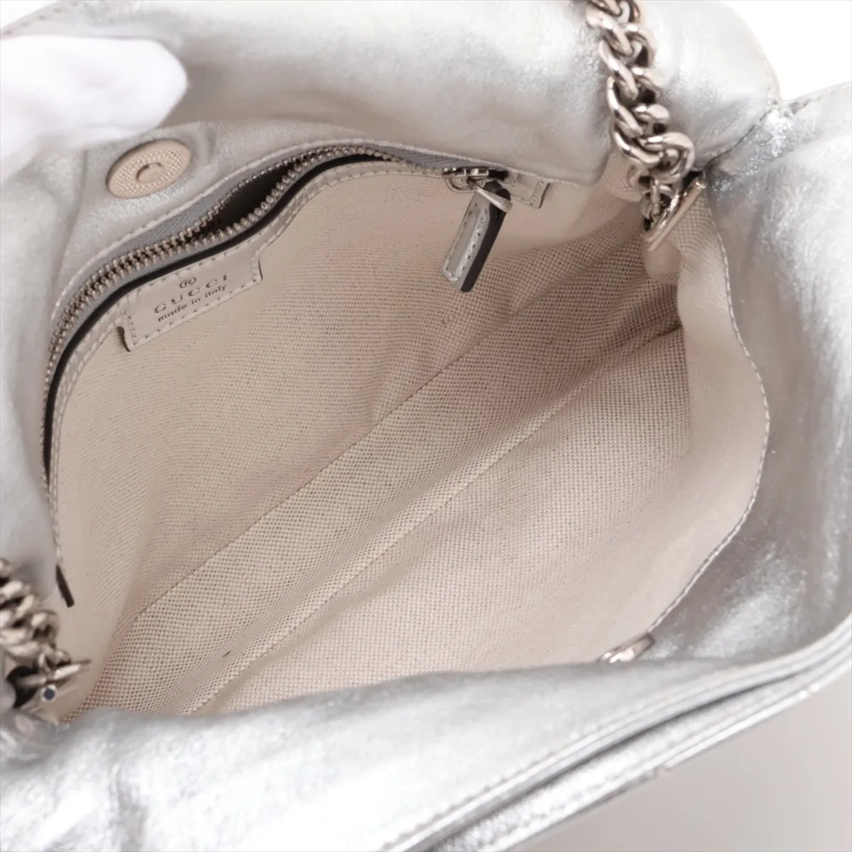 Blondie Leather 2-Way Handbag, Silver — view 8